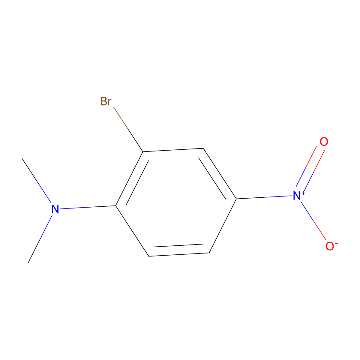 2-bromo-N,N-dimethyl-4-nitroaniline molecular structure, CAS 64230-23-5