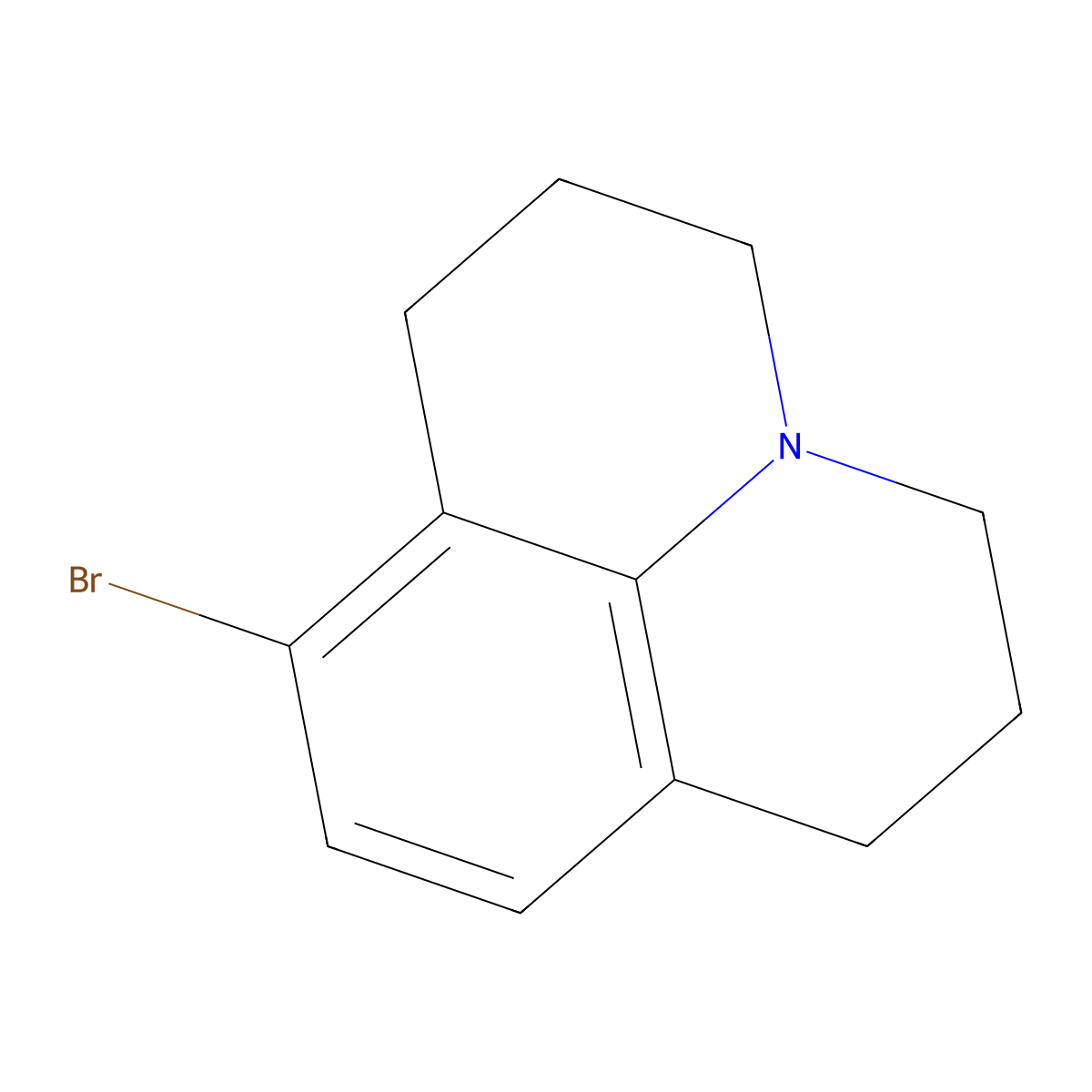 8-bromo-2,3,6,7-tetrahydro-1H,5H-pyrido[3,2,1-ij]quinoline molecular structure, CAS 64230-25-7