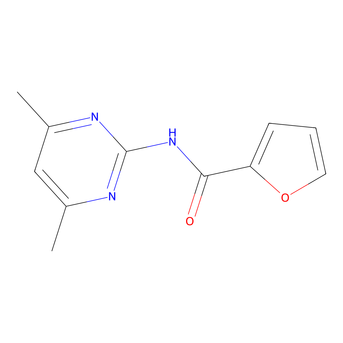 N-(4,6-dimethylpyrimidin-2-yl)furan-2-carboxamide molecular structure, CAS 64230-44-0