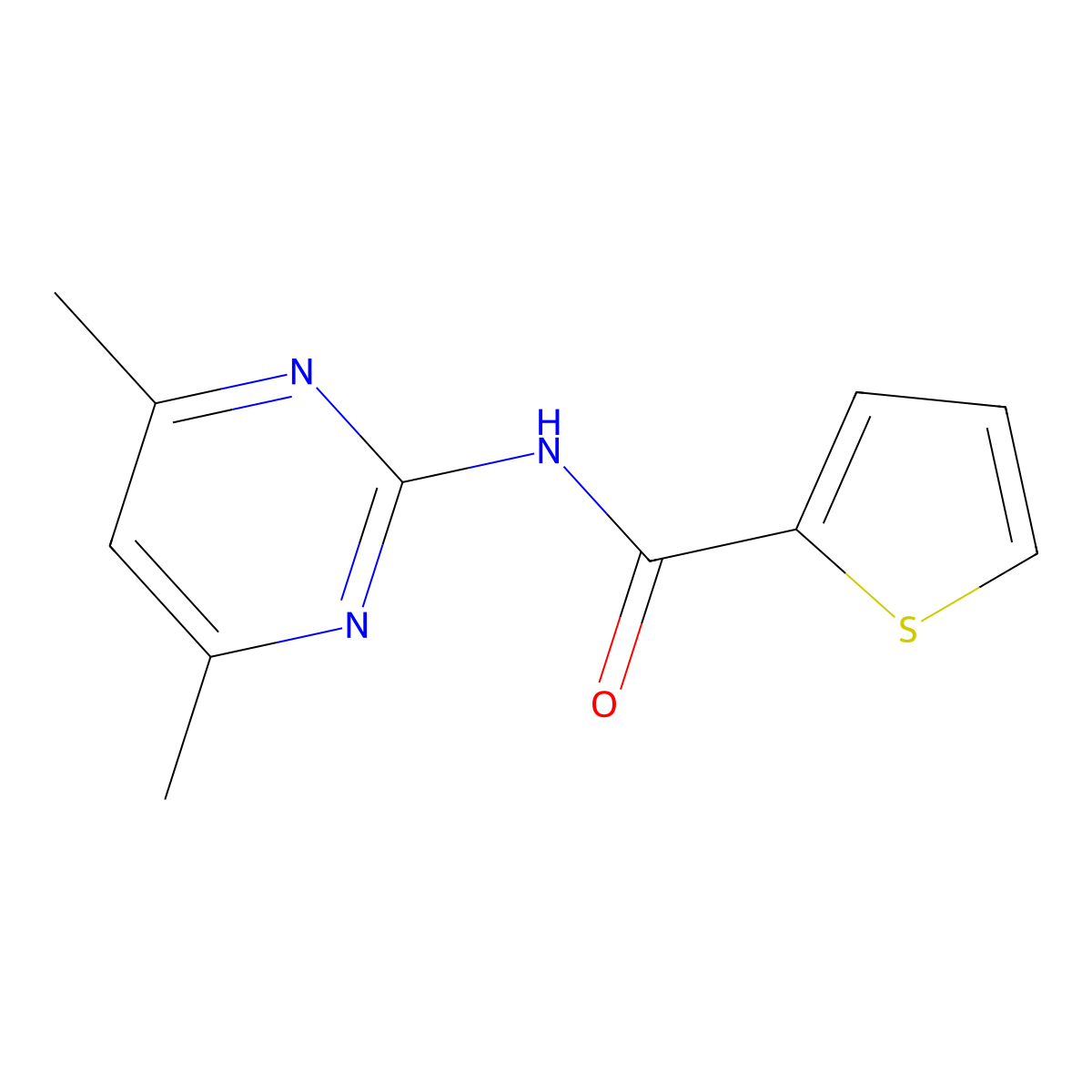 N-(4,6-dimethylpyrimidin-2-yl)thiophene-2-carboxamide molecular structure, CAS 64230-46-2