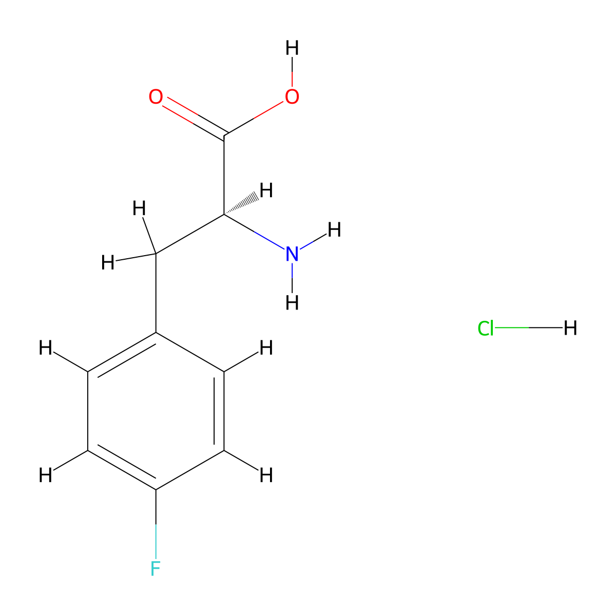 4-Fluoro-L-phenylalanine--hydrogen chloride (1/1) molecular structure, CAS 64231-54-5