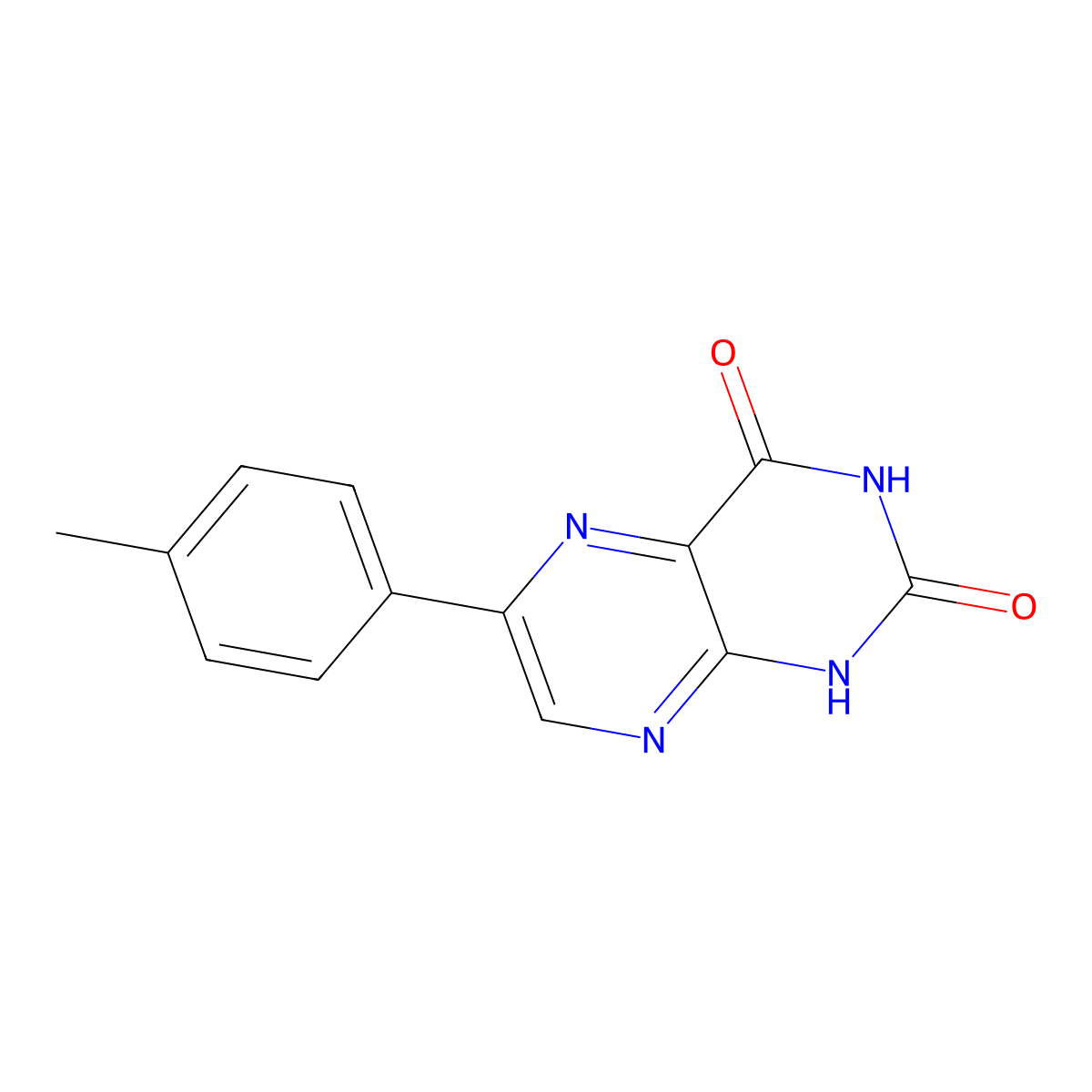 6-(4-Methylphenyl)pteridine-2,4(1H,3H)-dione molecular structure, CAS 64233-29-0