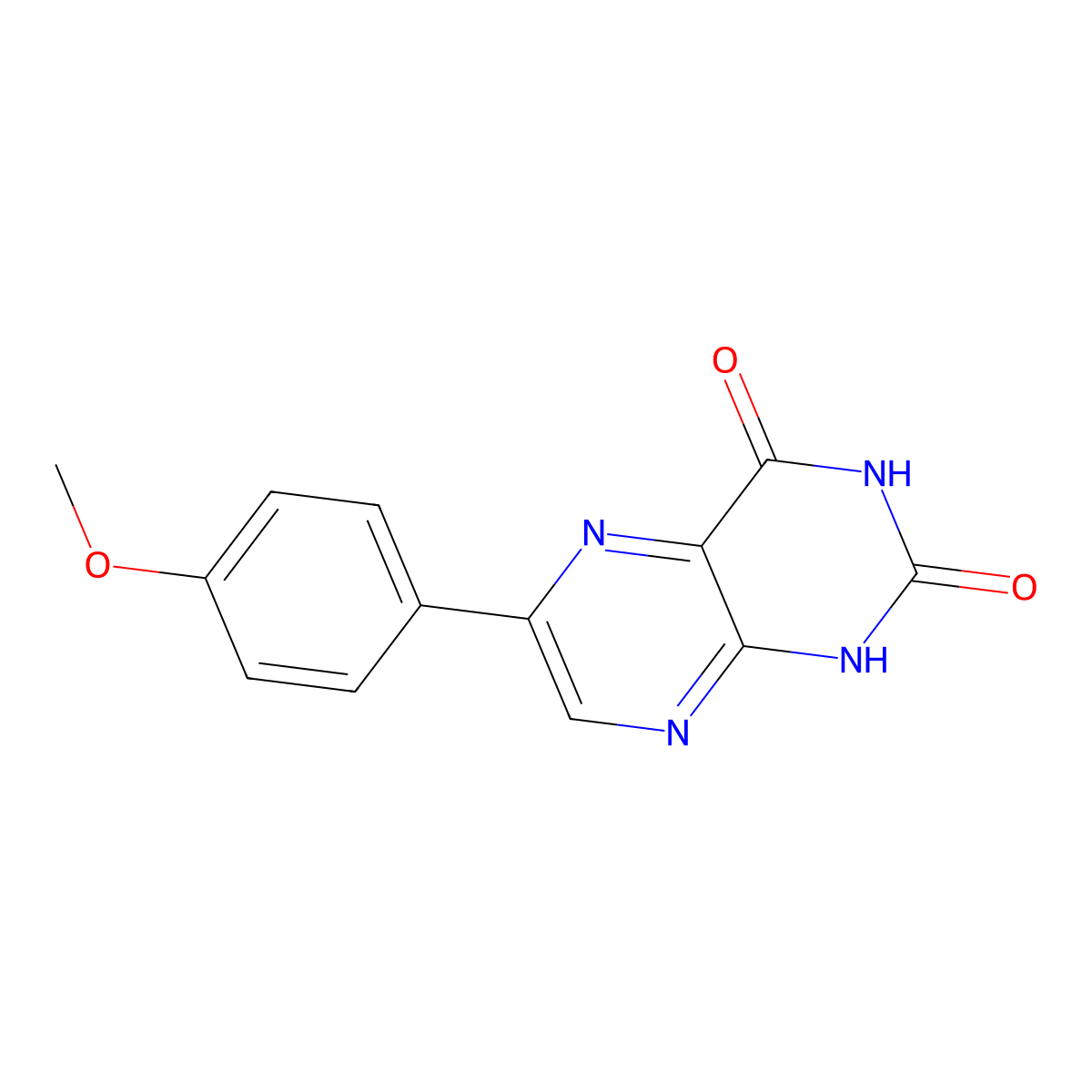 6-(4-Methoxyphenyl)pteridine-2,4(1H,3H)-dione molecular structure, CAS 64233-31-4