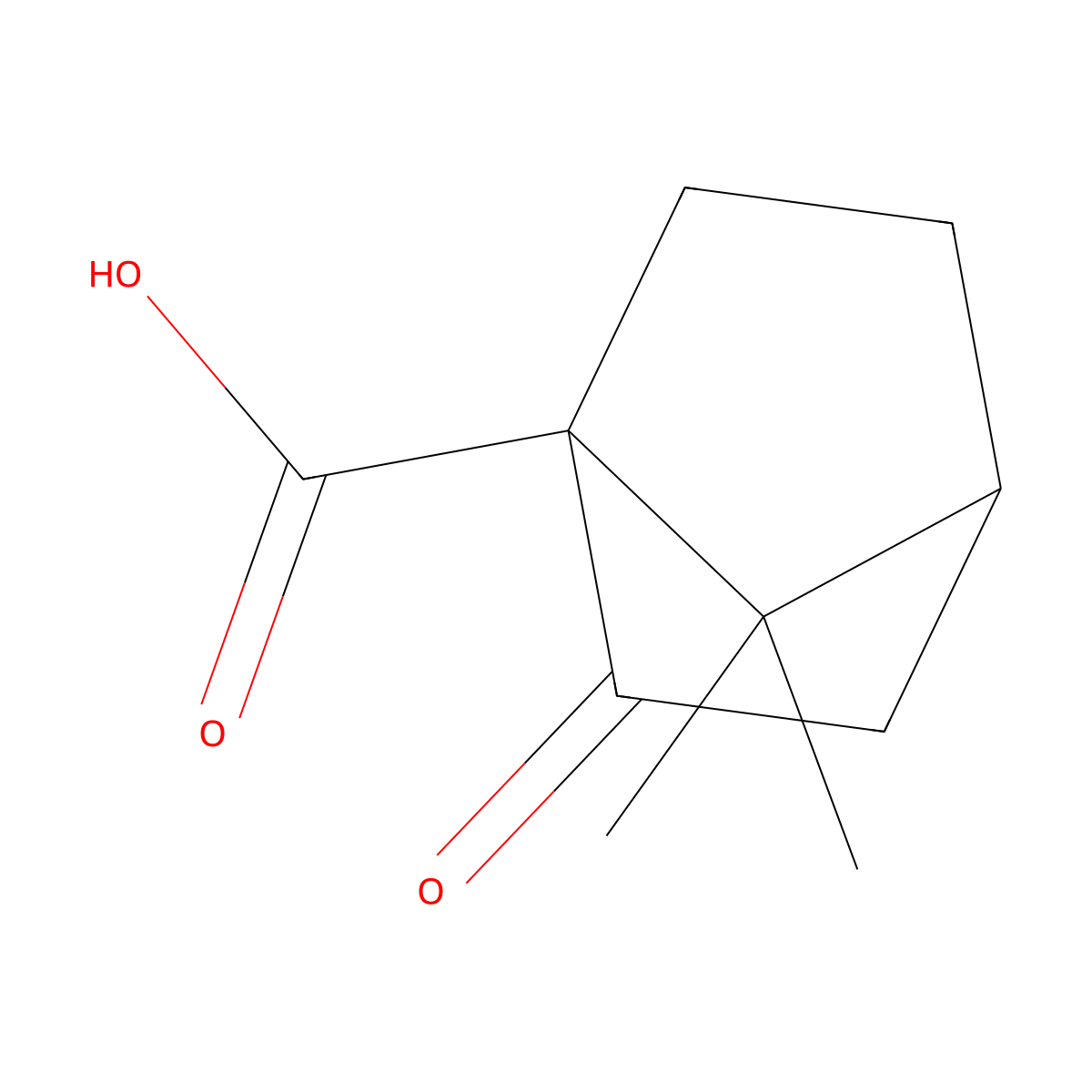 (1R,4S)-7,7-Dimethyl-2-oxobicyclo[2.2.1]heptane-1-carboxylic acid molecular structure, CAS 64234-14-6