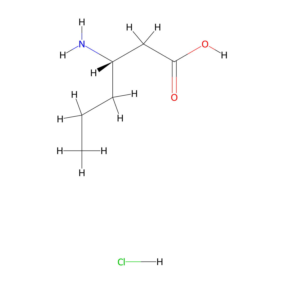 (3S)-3-Aminohexanoic acid--hydrogen chloride (1/1) molecular structure, CAS 64234-61-3