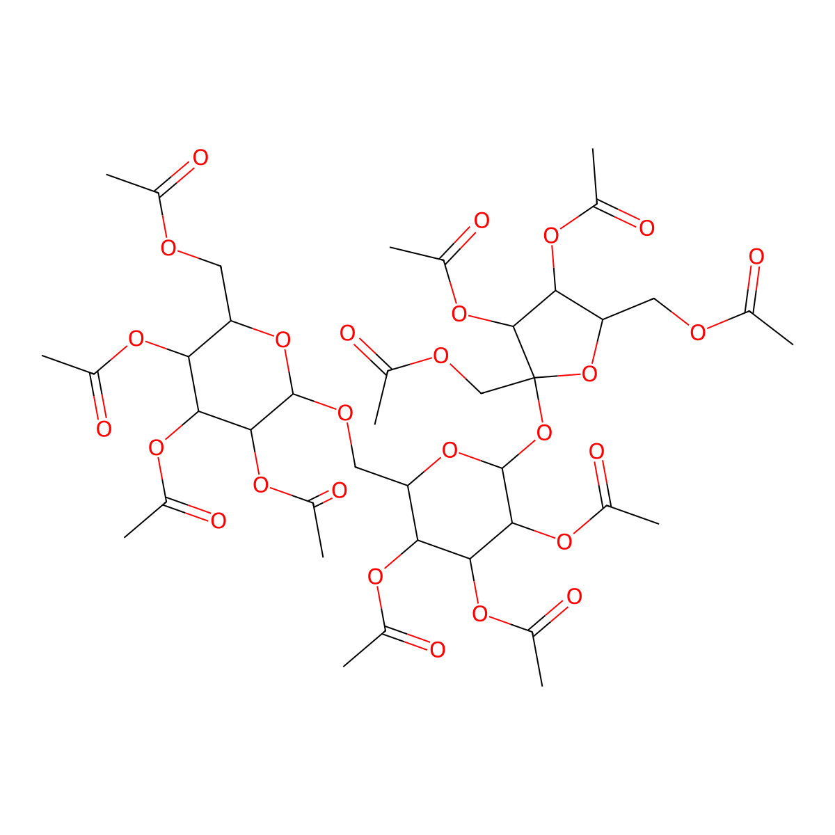 Raffinose undecaacetate molecular structure, CAS 6424-12-0