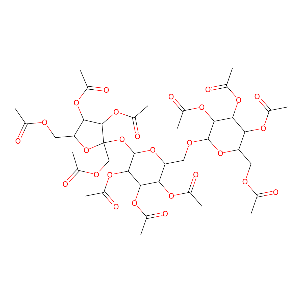 Raffinose undecaacetate molecular structure, CAS 6424-12-0