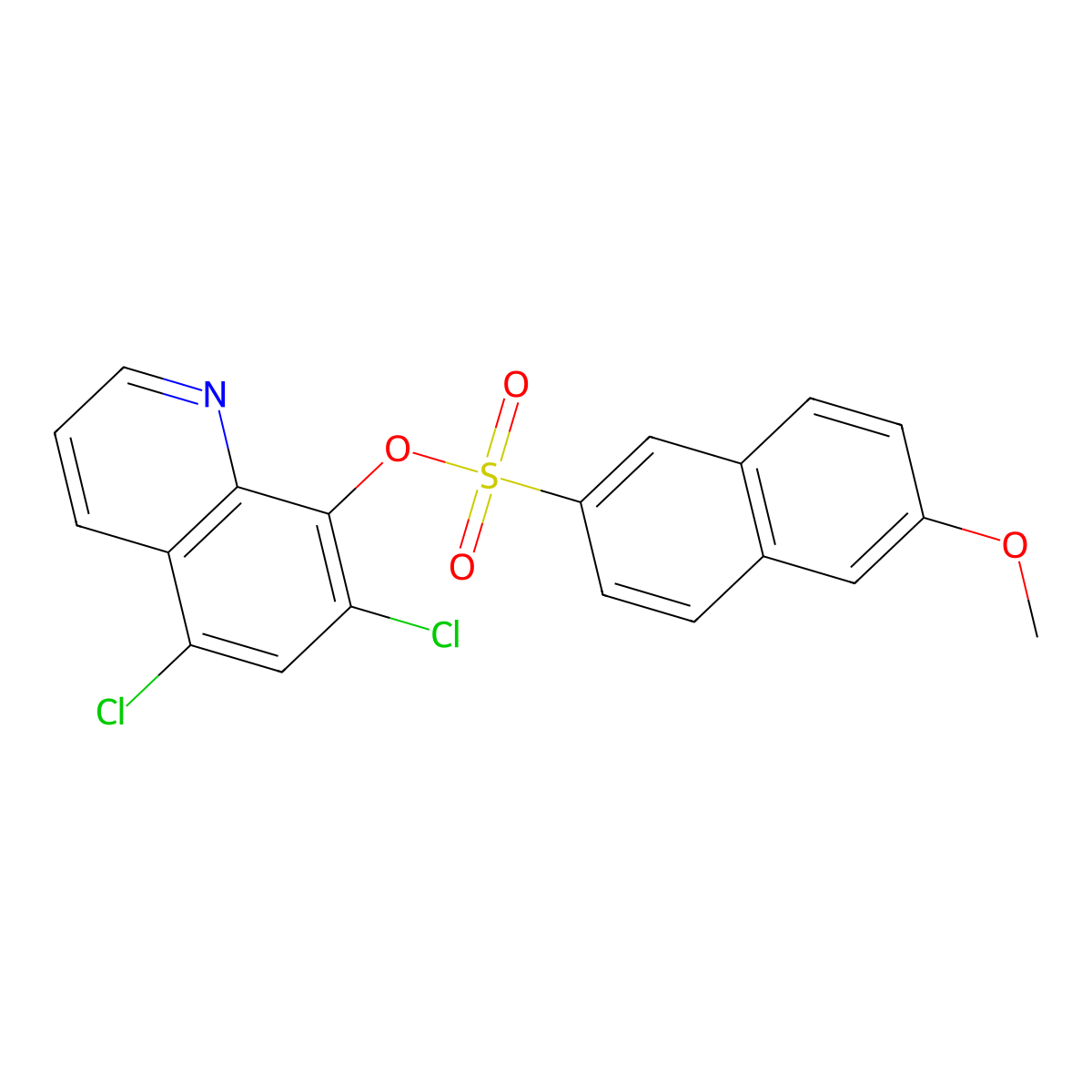(5,7-Dichloroquinolin-8-yl) 6-methoxynaphthalene-2-sulfonate molecular structure, CAS 6424-45-9