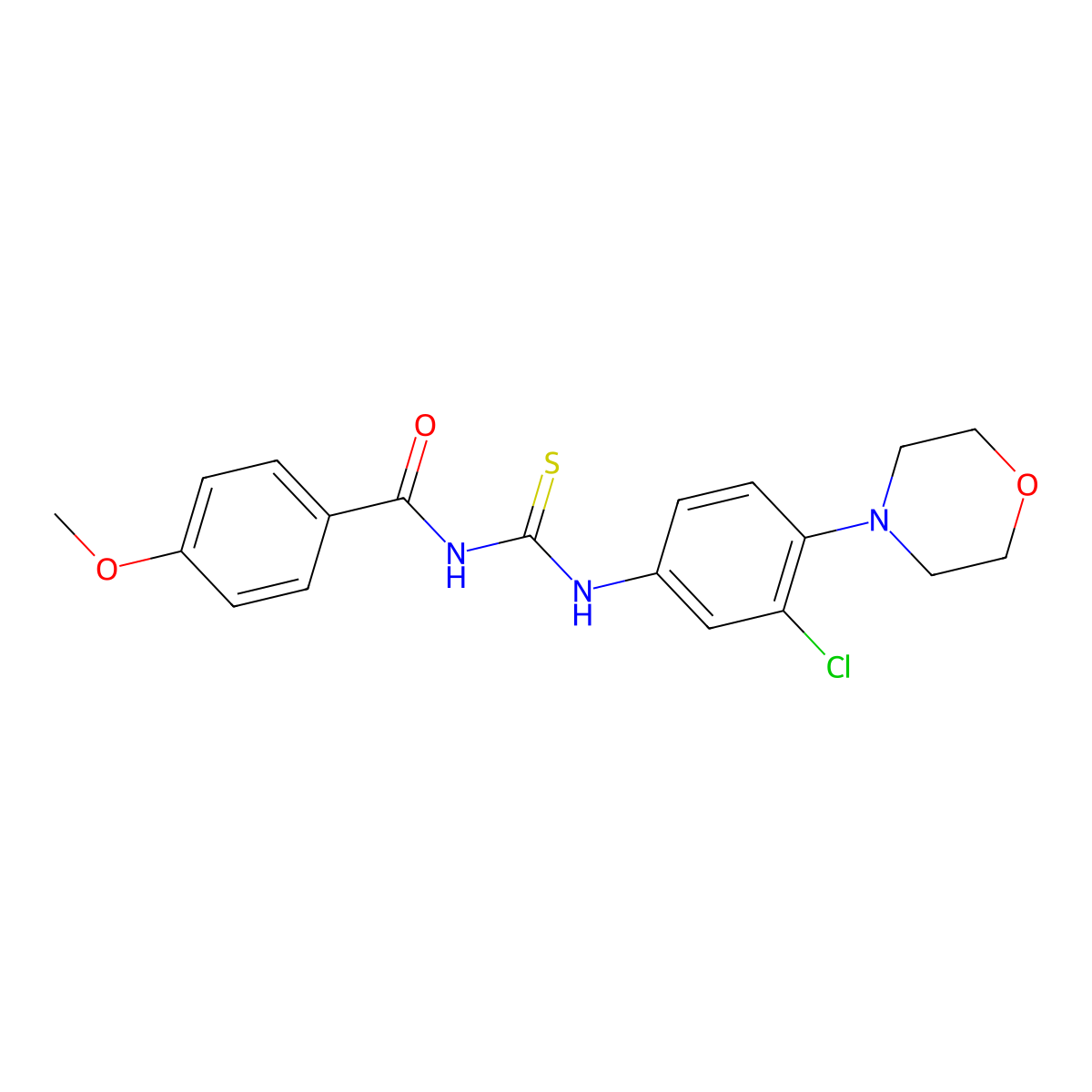 N-{[3-chloro-4-(morpholin-4-yl)phenyl]carbamothioyl}-4-methoxybenzamide molecular structure, CAS 6424-98-2