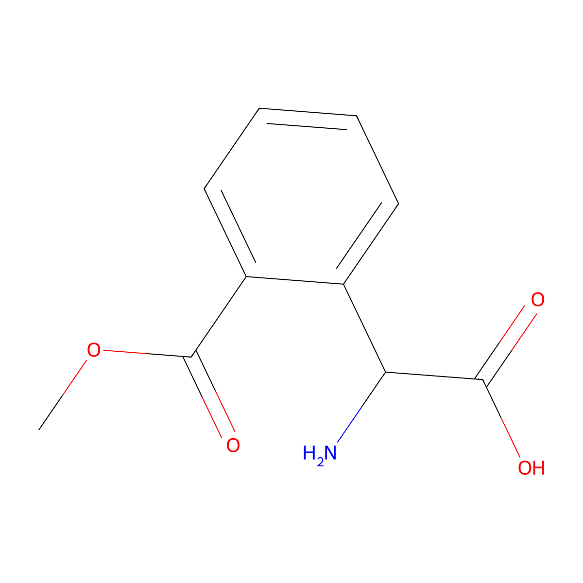 DL-2-methoxycarbonylphenylglycine molecular structure, CAS 64241-57-2