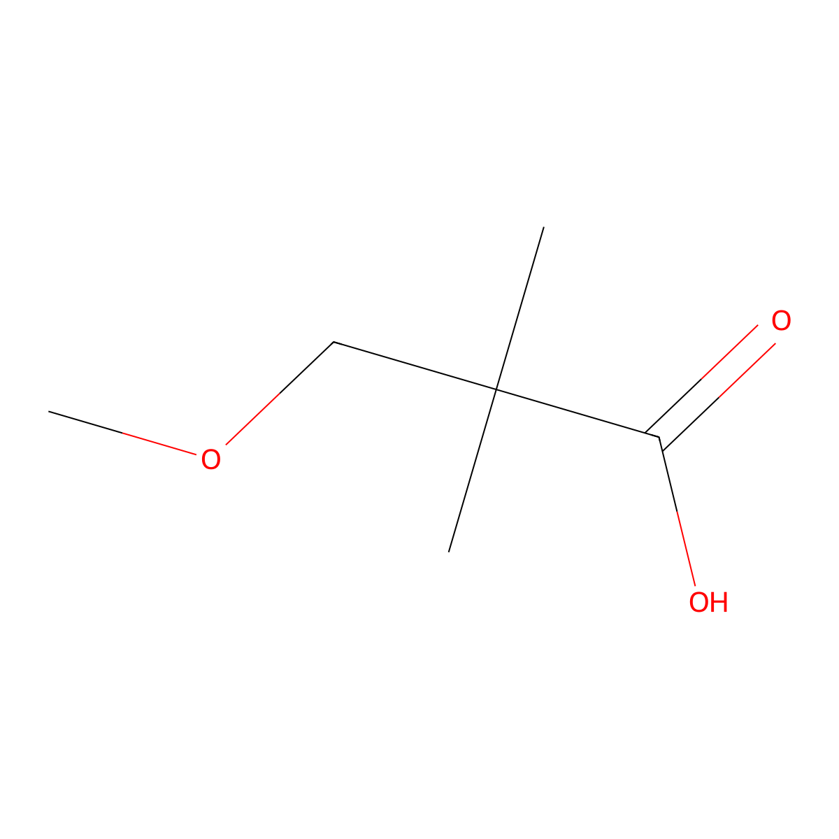 3-Methoxy-2,2-dimethylpropanoic acid molecular structure, CAS 64241-78-7