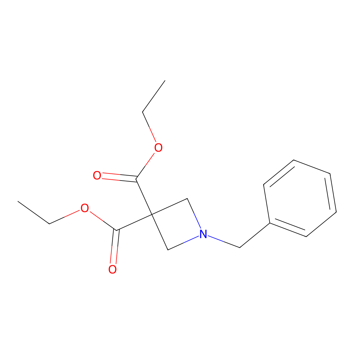 Diethyl 1-benzylazetidine-3,3-dicarboxylate molecular structure, CAS 642411-11-8