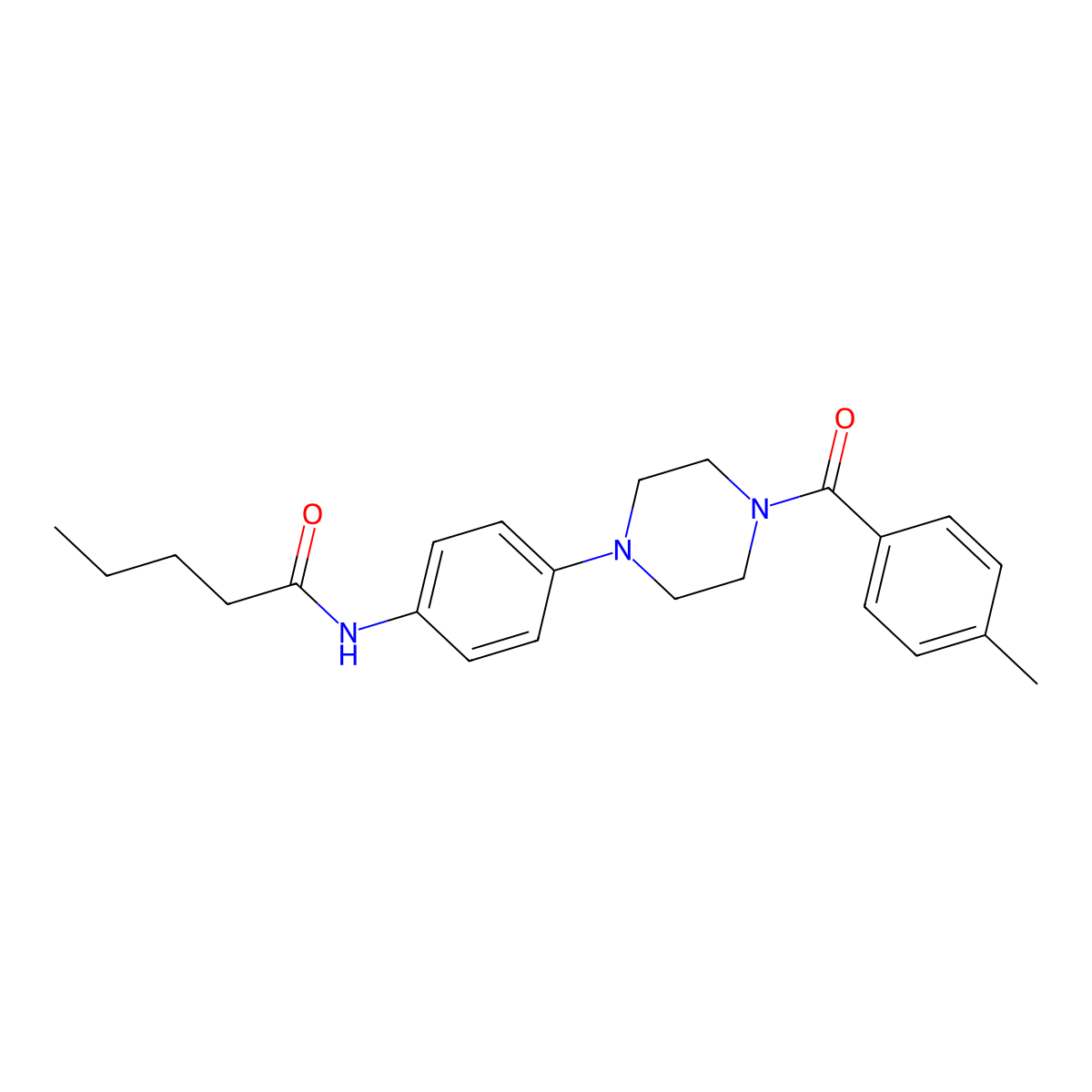 N-[4-[4-(4-methylbenzoyl)piperazin-1-yl]phenyl]pentanamide molecular structure, CAS 642417-11-6