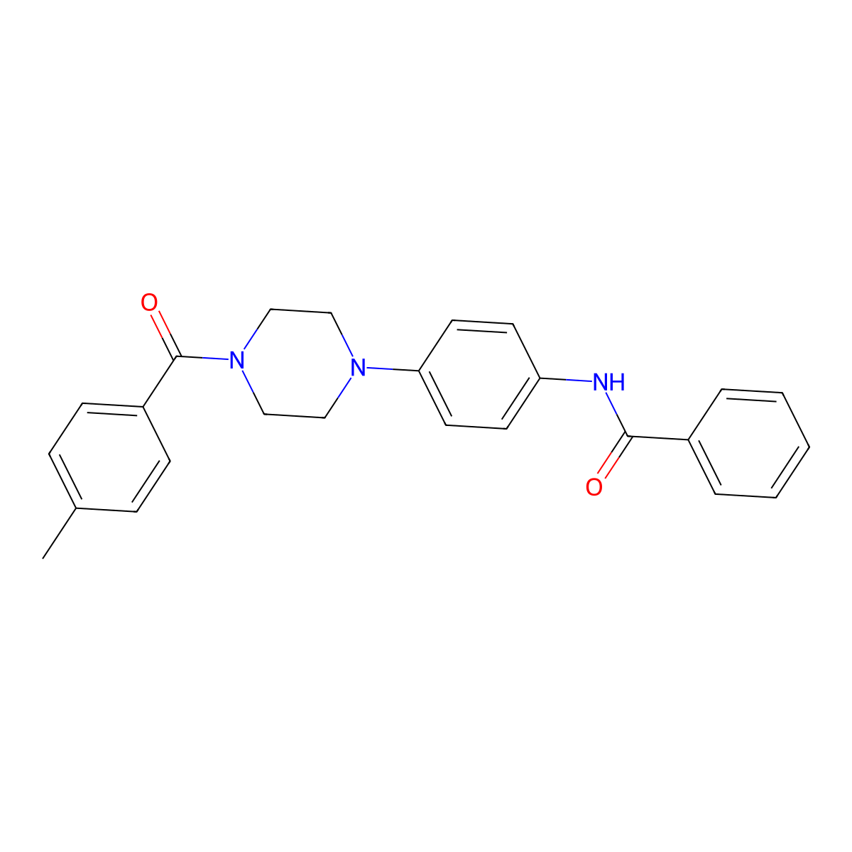 N-[4-[4-(4-methylbenzoyl)piperazin-1-yl]phenyl]benzamide molecular structure, CAS 642417-45-6
