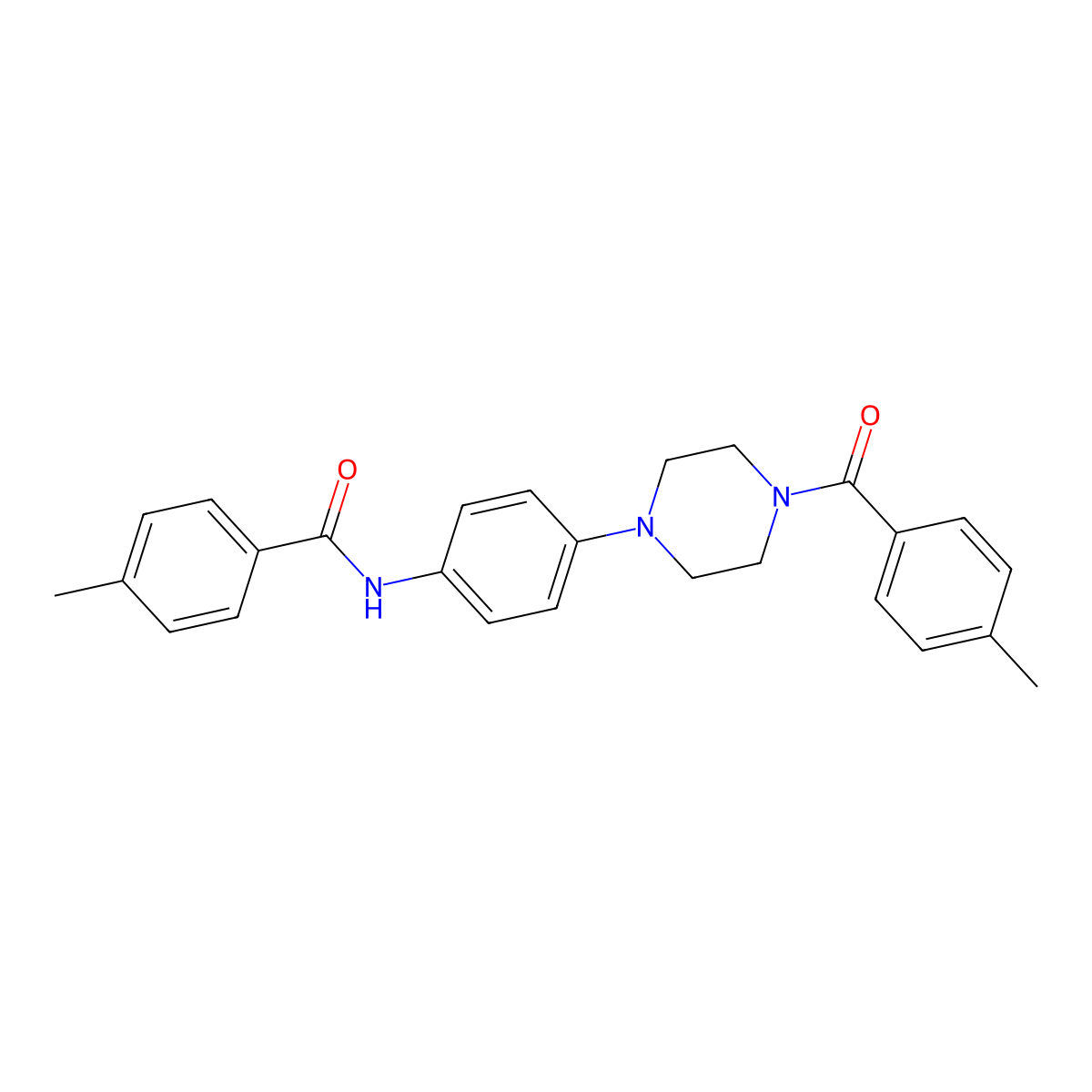 4-methyl-N-[4-[4-(4-methylbenzoyl)piperazin-1-yl]phenyl]benzamide molecular structure, CAS 642417-51-4