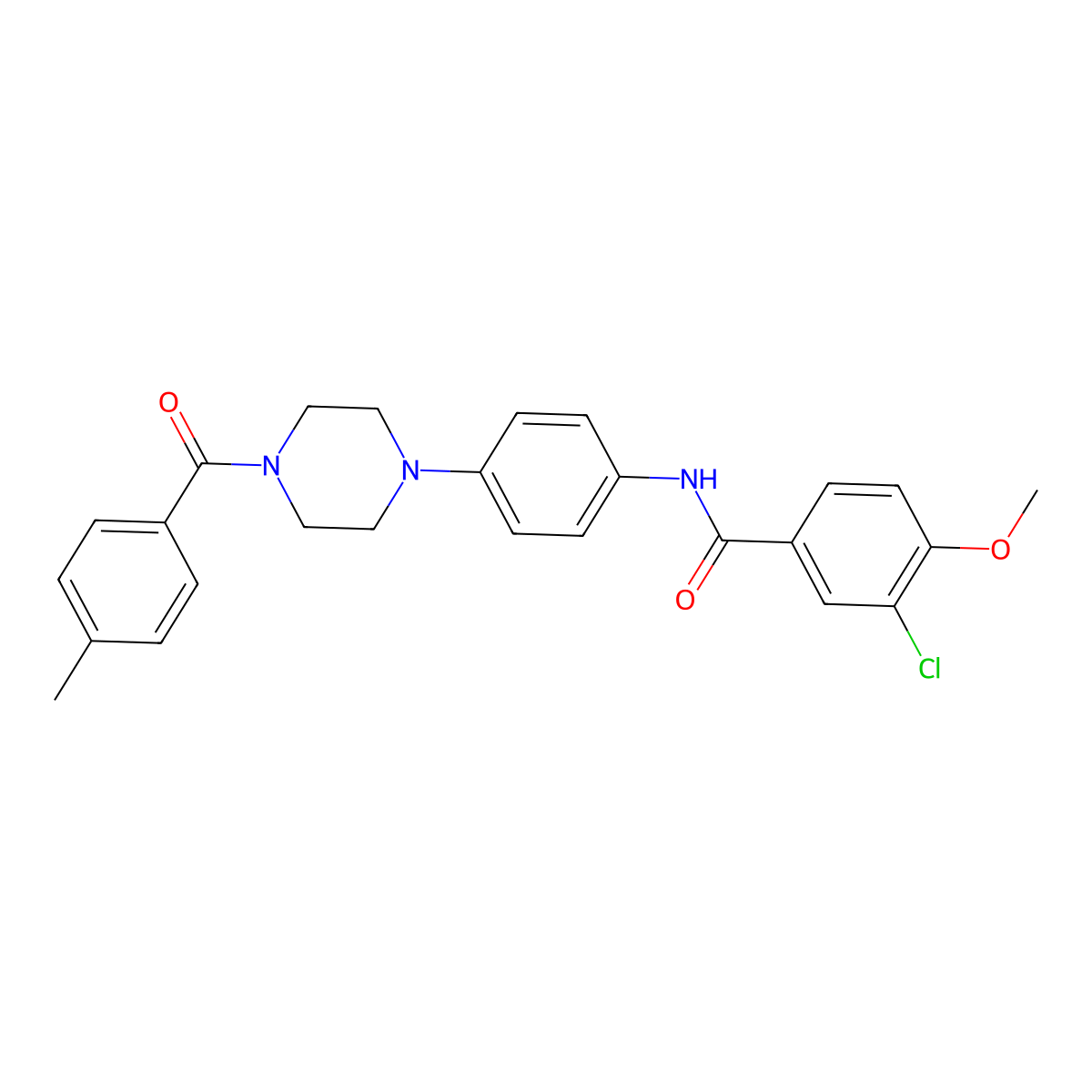 3-chloro-4-methoxy-N-[4-[4-(4-methylbenzoyl)piperazin-1-yl]phenyl]benzamide molecular structure, CAS 642417-93-4