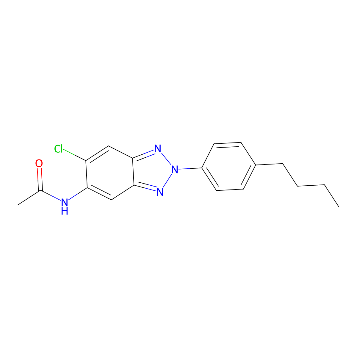 N-[2-(4-butylphenyl)-6-chlorobenzotriazol-5-yl]acetamide molecular structure, CAS 642425-11-4