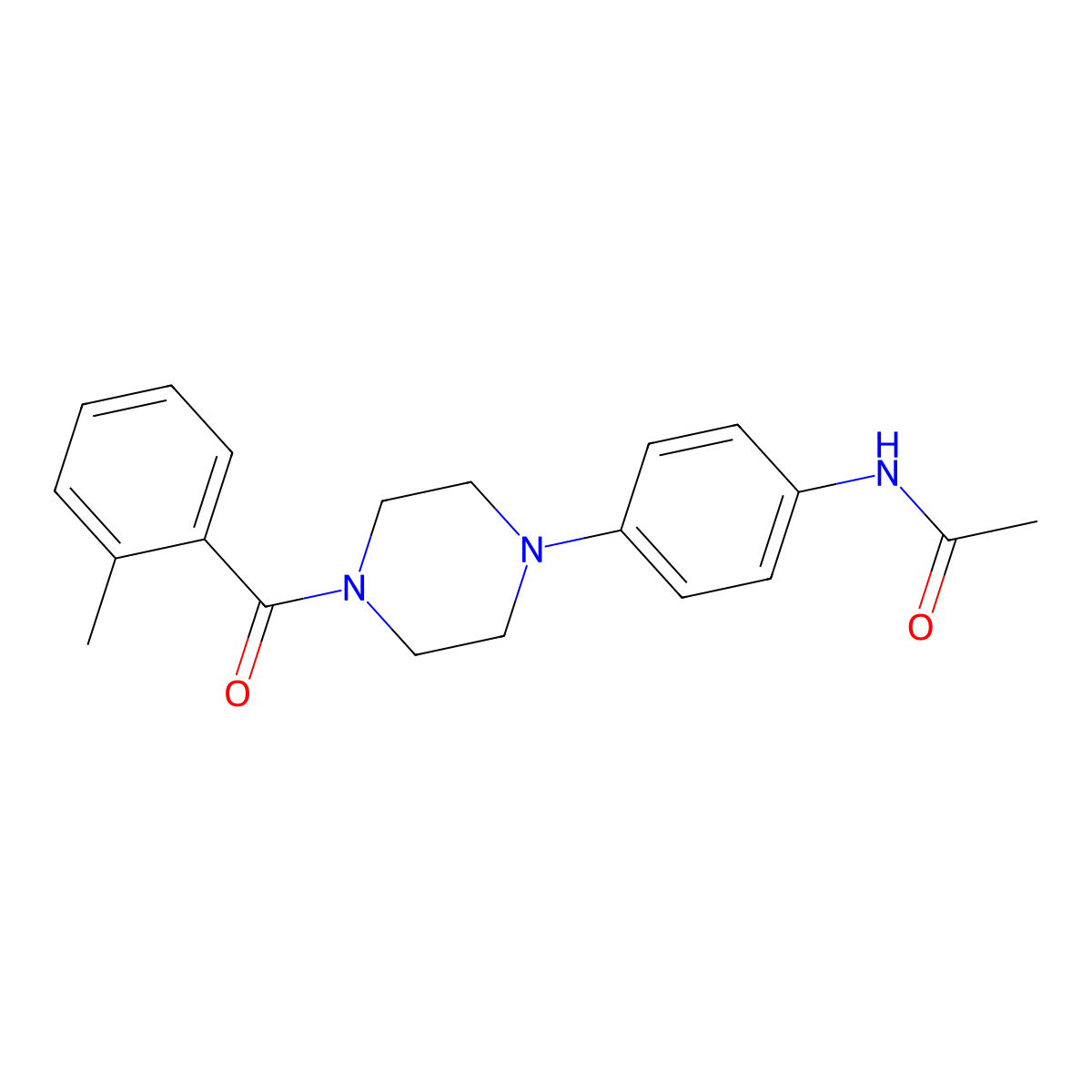 N-[4-[4-(2-methylbenzoyl)piperazin-1-yl]phenyl]acetamide molecular structure, CAS 642425-33-0