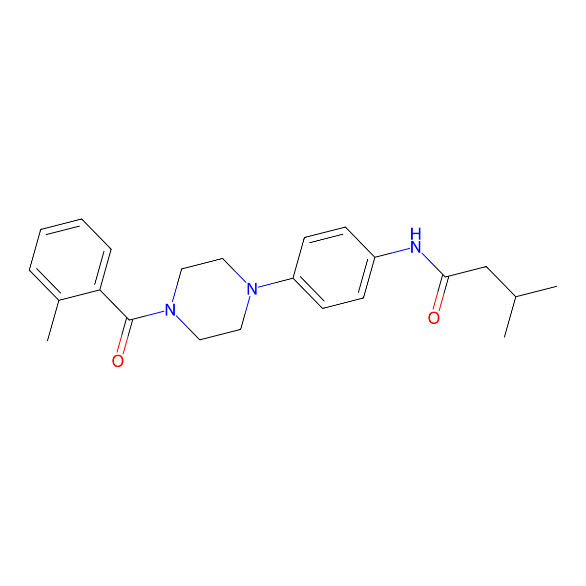 3-methyl-N-[4-[4-(2-methylbenzoyl)piperazin-1-yl]phenyl]butanamide molecular structure, CAS 642425-39-6
