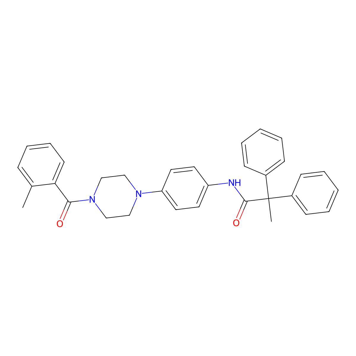 N-[4-[4-(2-methylbenzoyl)piperazin-1-yl]phenyl]-2,2-diphenylpropanamide molecular structure, CAS 642425-45-4
