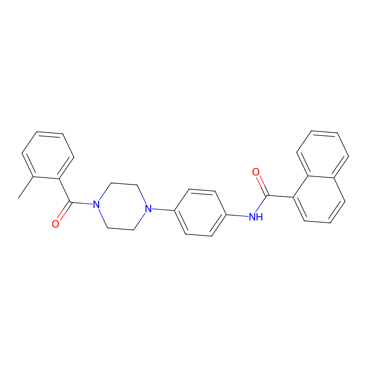 N-[4-[4-(2-methylbenzoyl)piperazin-1-yl]phenyl]naphthalene-1-carboxamide molecular structure, CAS 642425-60-3