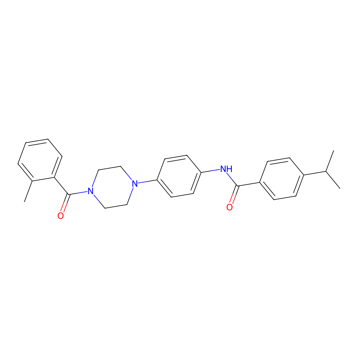 N-[4-[4-(2-methylbenzoyl)piperazin-1-yl]phenyl]-4-propan-2-ylbenzamide molecular structure, CAS 642425-74-9
