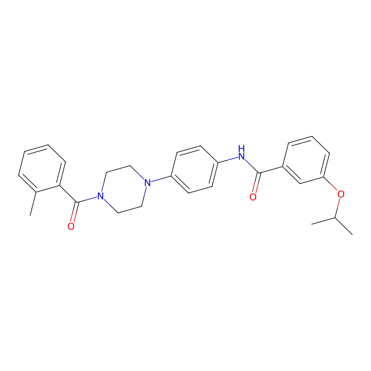 N-[4-[4-(2-methylbenzoyl)piperazin-1-yl]phenyl]-3-propan-2-yloxybenzamide molecular structure, CAS 642425-90-9