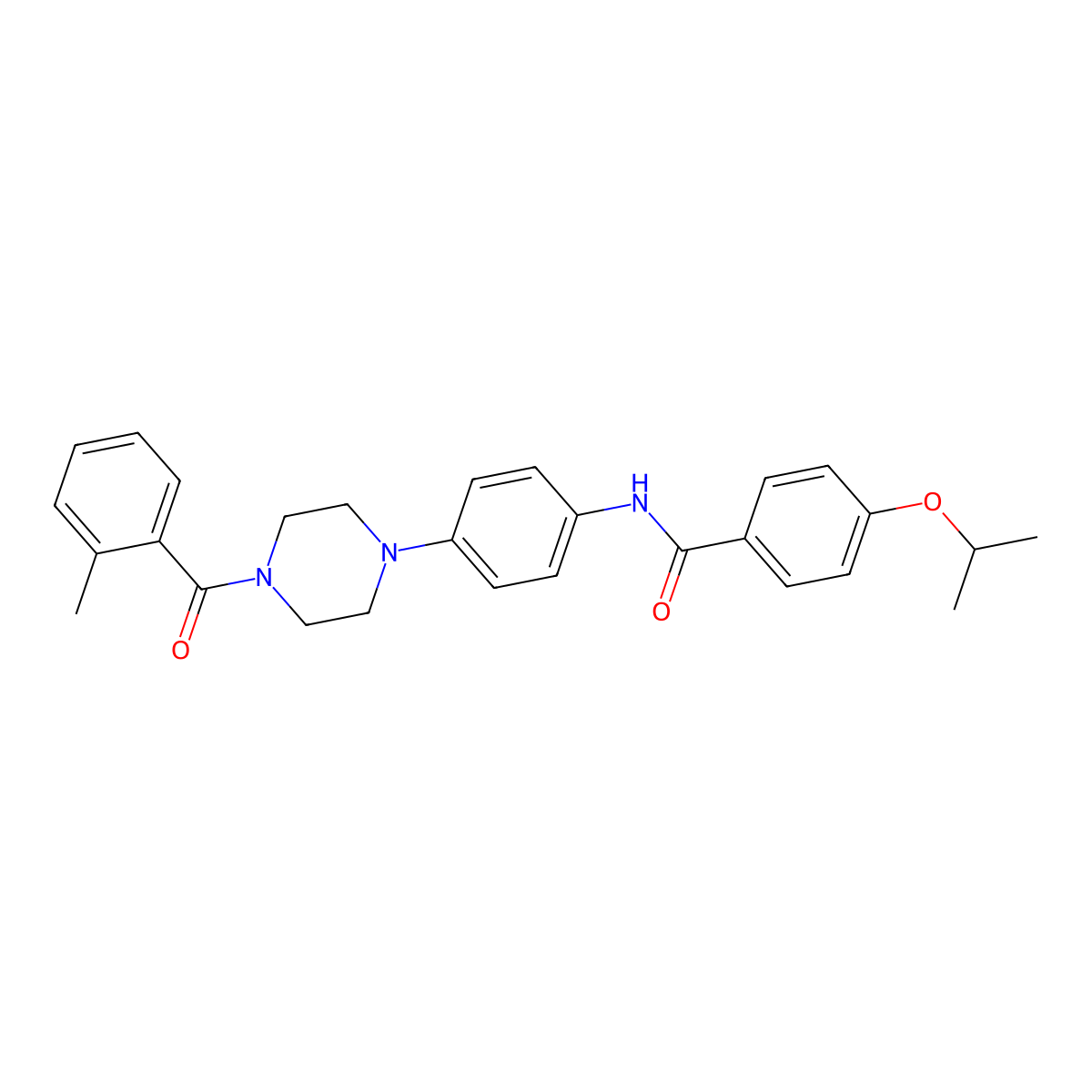 N-[4-[4-(2-methylbenzoyl)piperazin-1-yl]phenyl]-4-propan-2-yloxybenzamide molecular structure, CAS 642426-02-6