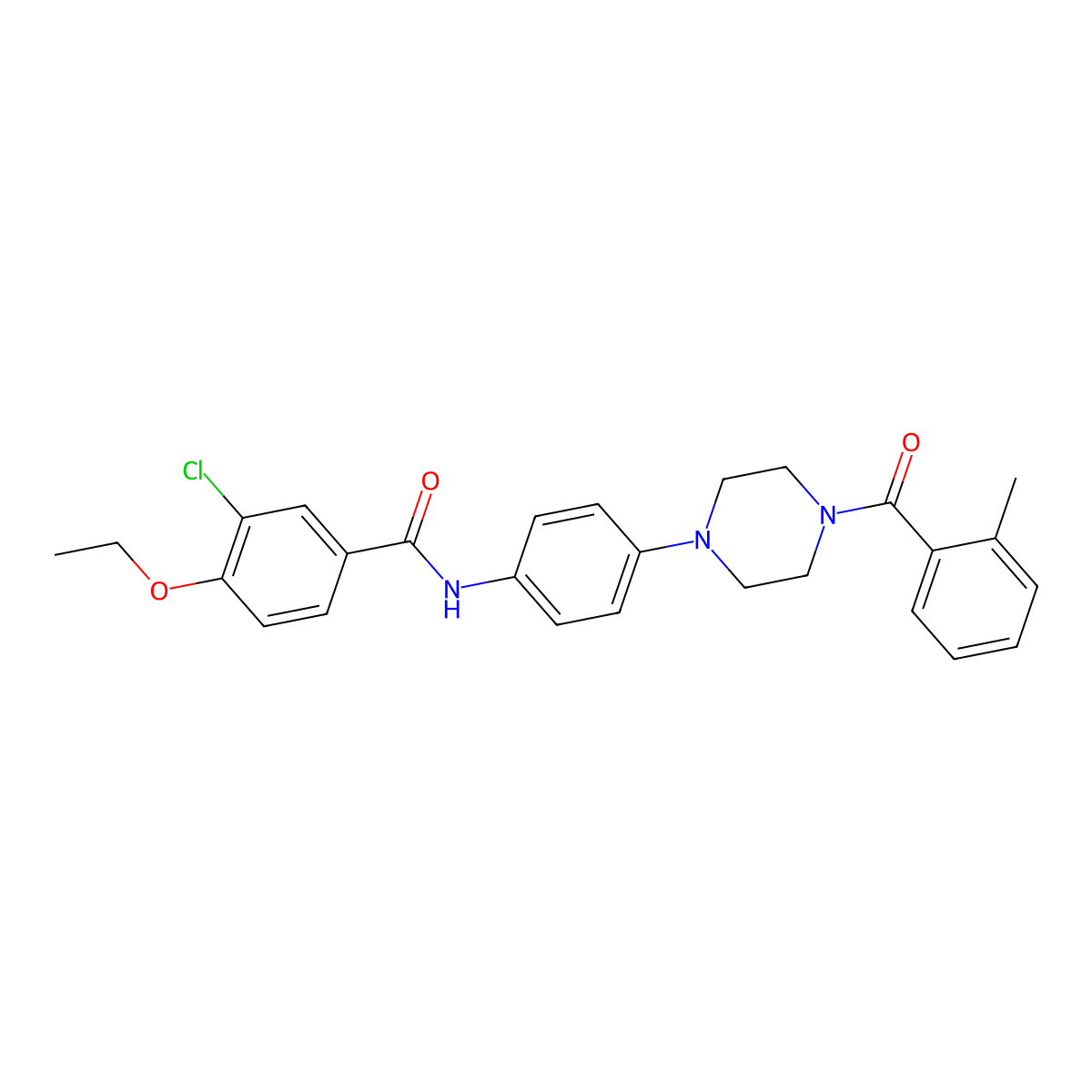 3-chloro-4-ethoxy-N-[4-[4-(2-methylbenzoyl)piperazin-1-yl]phenyl]benzamide molecular structure, CAS 642426-04-8