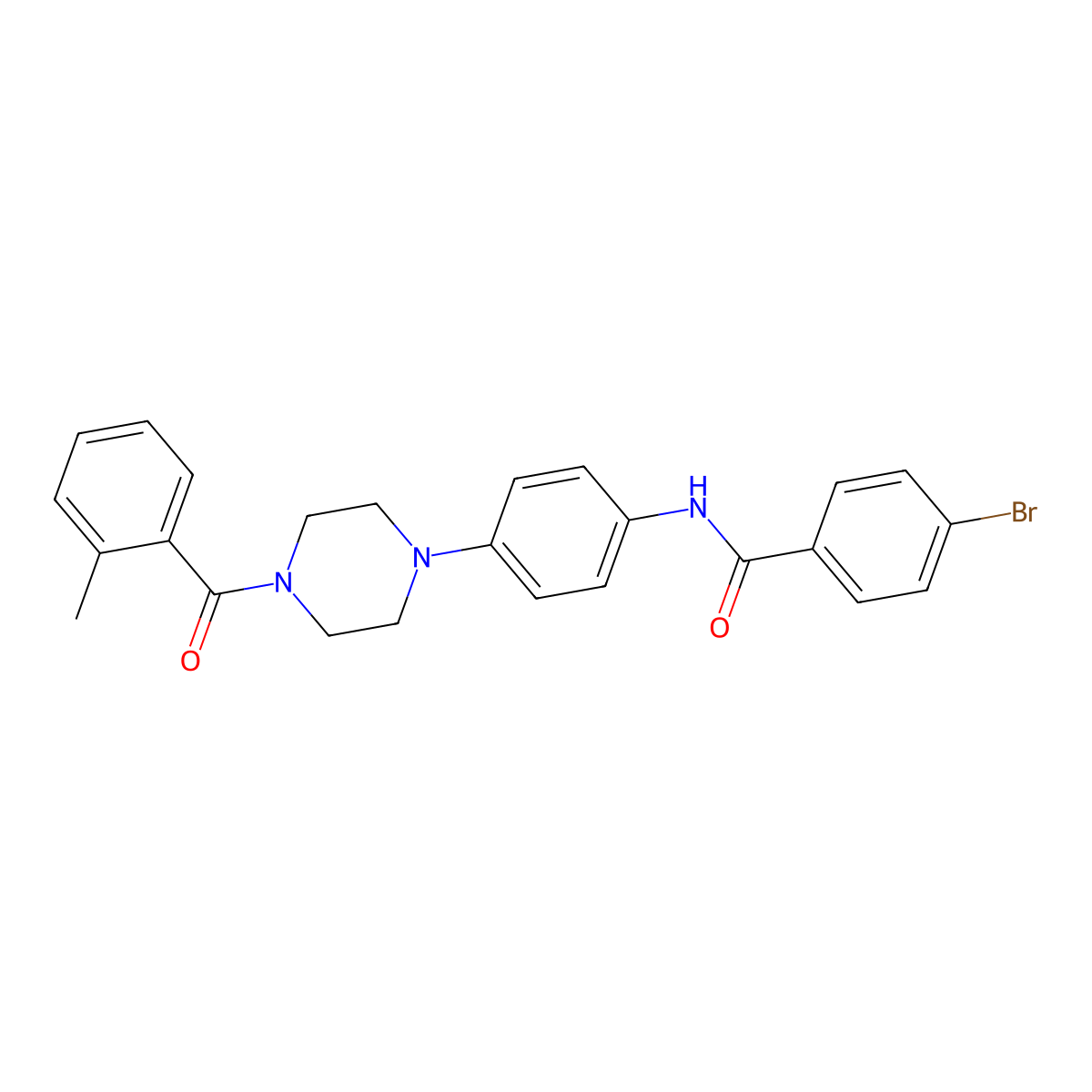 4-bromo-N-[4-[4-(2-methylbenzoyl)piperazin-1-yl]phenyl]benzamide molecular structure, CAS 642426-50-4