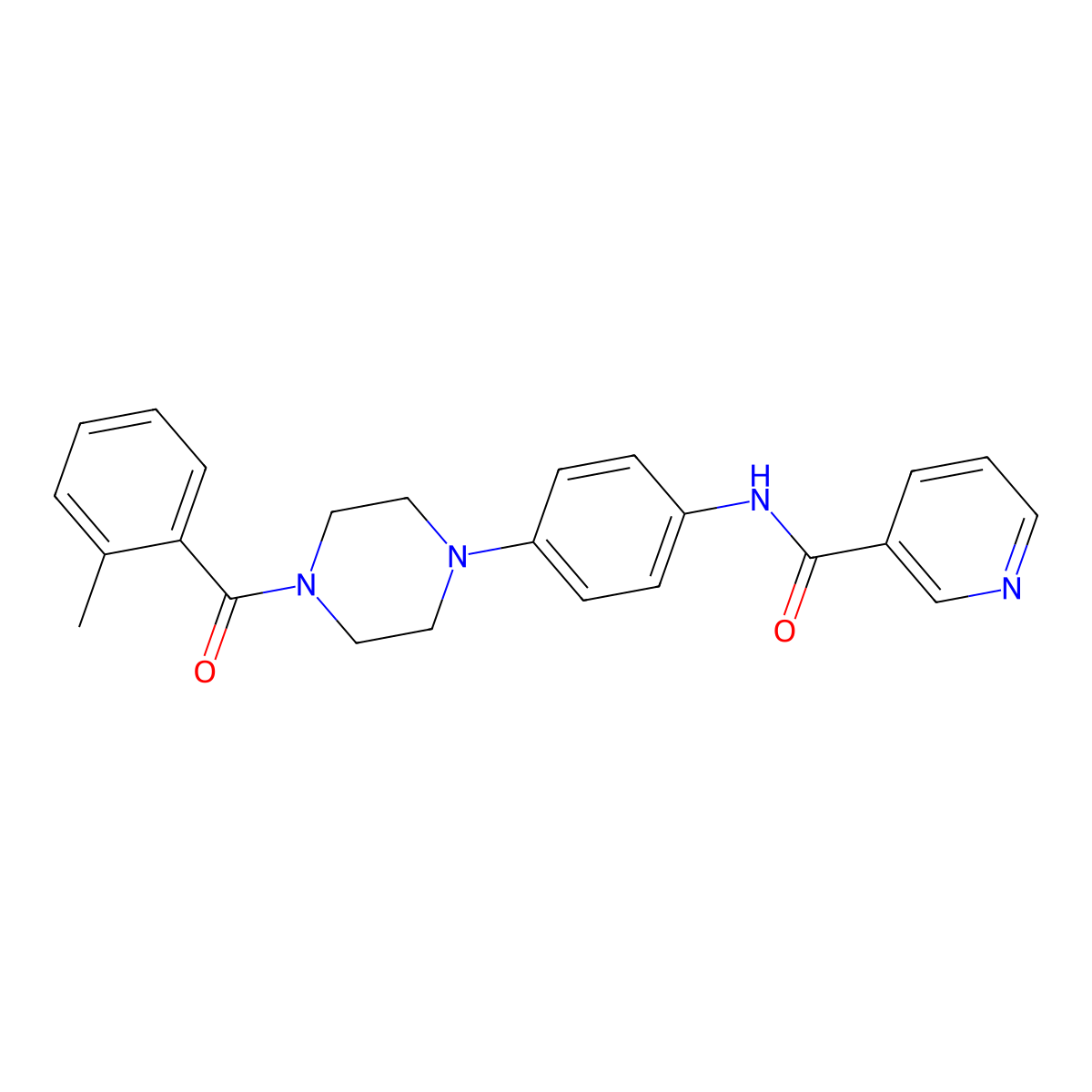 N-[4-[4-(2-methylbenzoyl)piperazin-1-yl]phenyl]pyridine-3-carboxamide molecular structure, CAS 642426-84-4