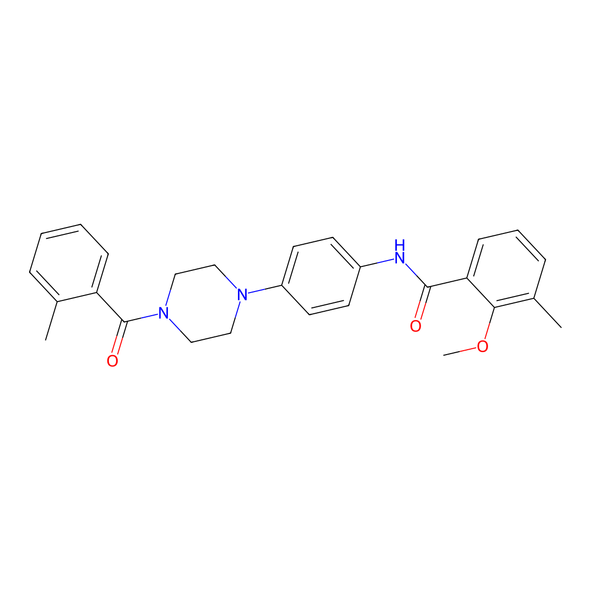2-methoxy-3-methyl-N-[4-[4-(2-methylbenzoyl)piperazin-1-yl]phenyl]benzamide molecular structure, CAS 642426-86-6