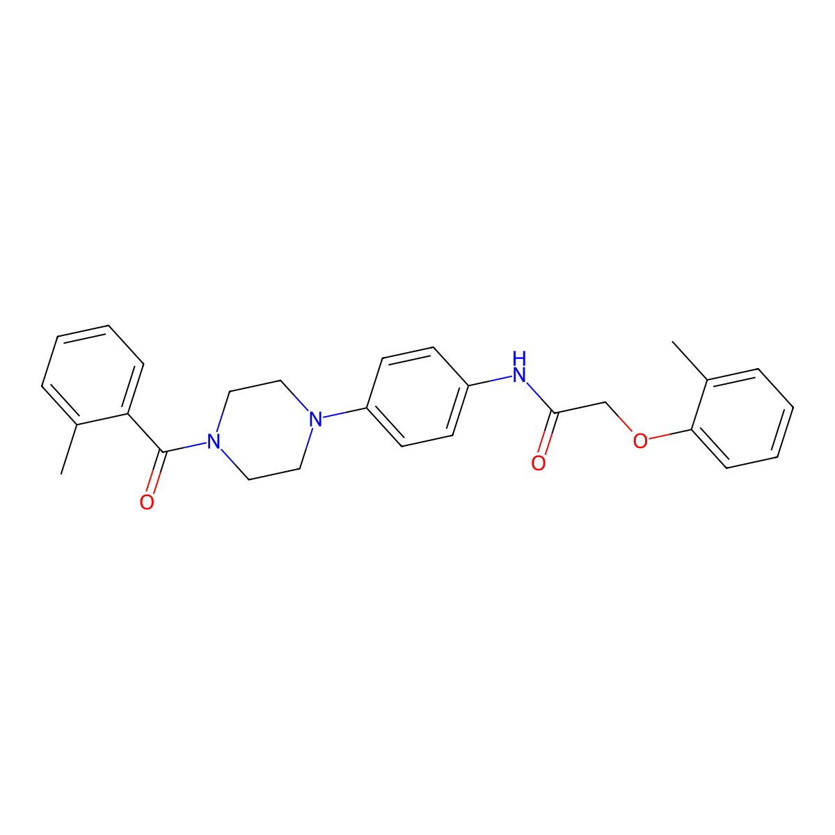 N-[4-[4-(2-methylbenzoyl)piperazin-1-yl]phenyl]-2-(2-methylphenoxy)acetamide molecular structure, CAS 642427-04-1