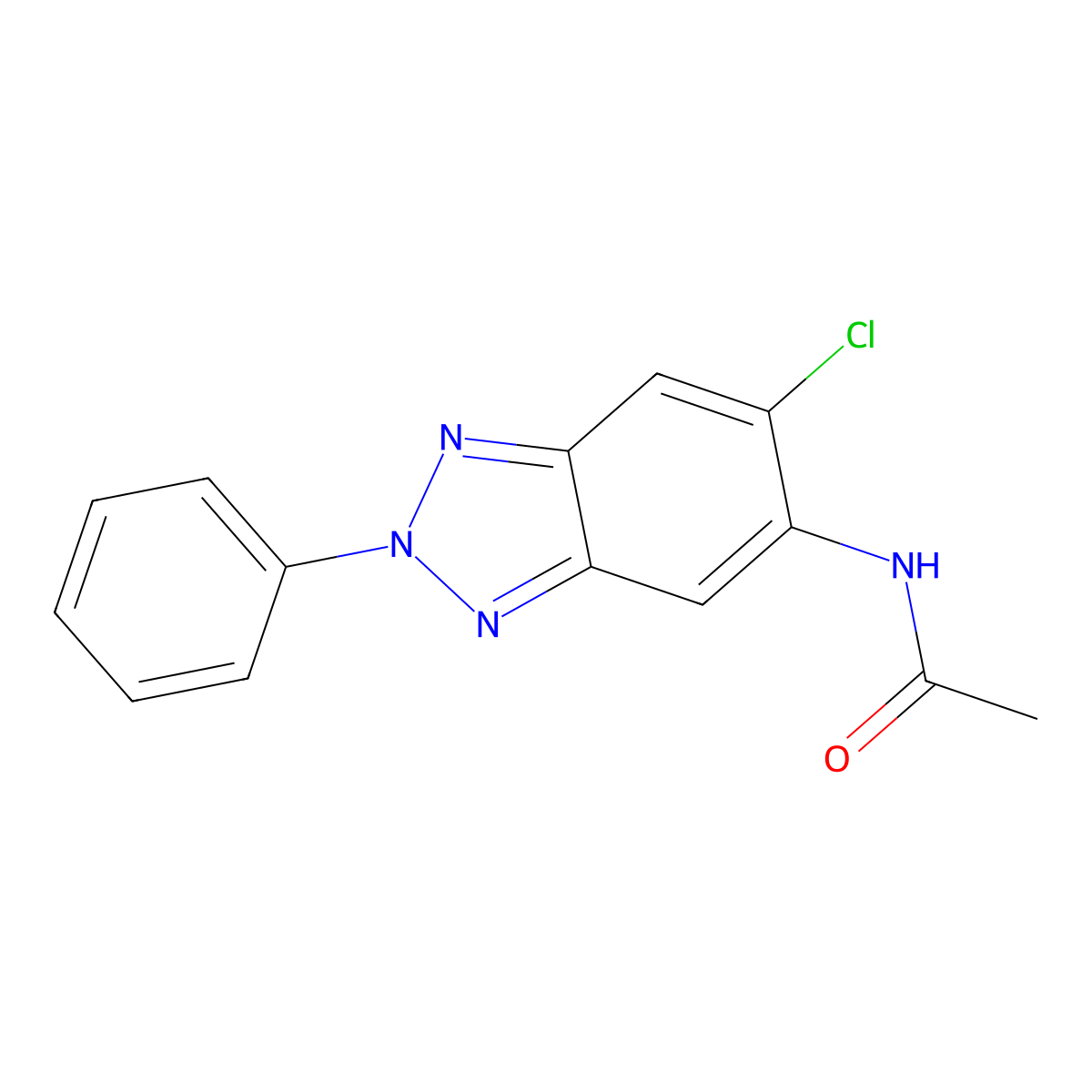 N-(6-chloro-2-phenylbenzotriazol-5-yl)acetamide molecular structure, CAS 642429-44-5