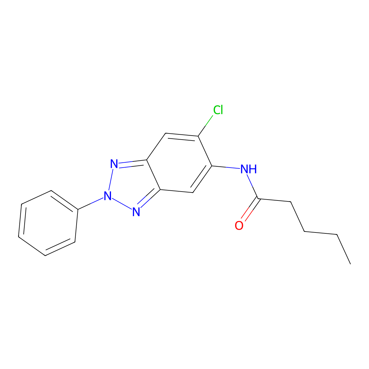 N-(6-chloro-2-phenylbenzotriazol-5-yl)pentanamide molecular structure, CAS 642429-53-6