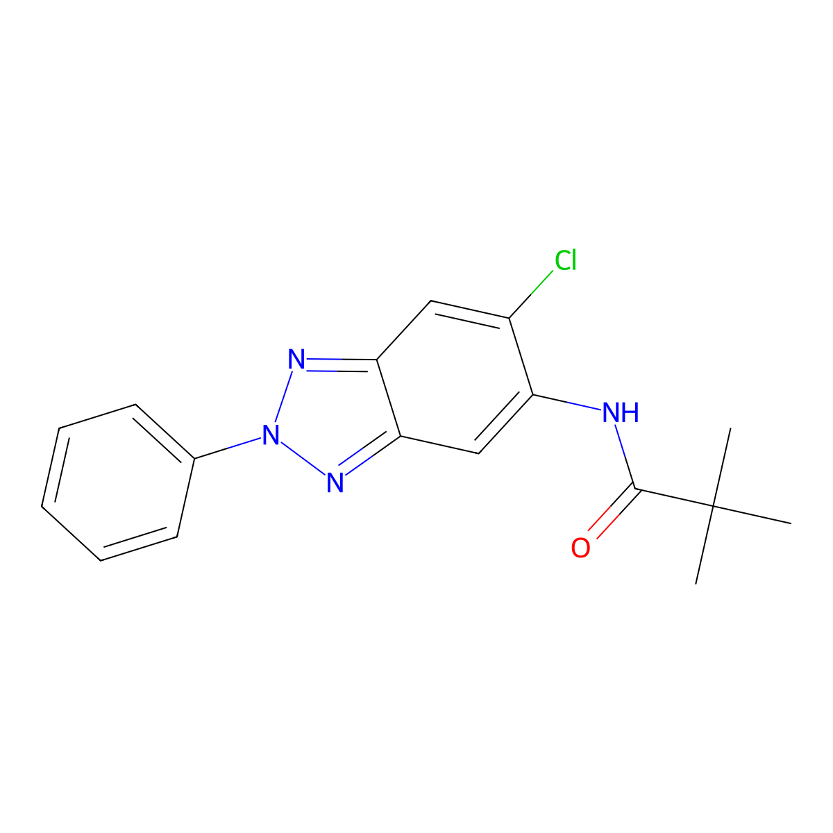 N-(6-chloro-2-phenyl-2H-1,2,3-benzotriazol-5-yl)-2,2-dimethylpropanamide molecular structure, CAS 642429-65-0