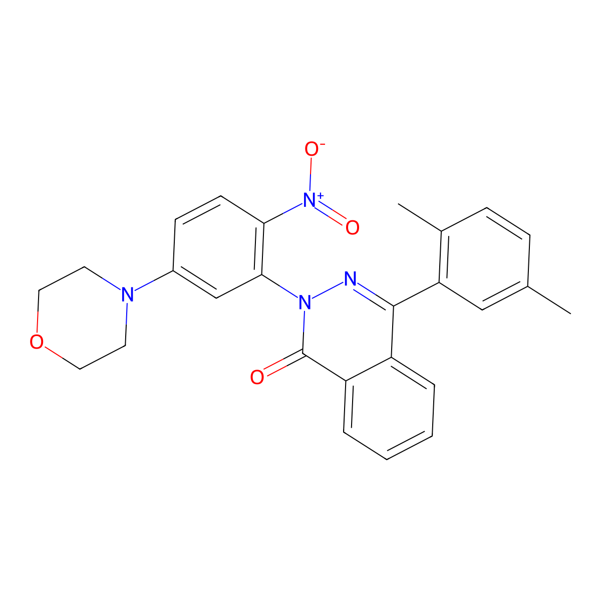 4-(2,5-Dimethylphenyl)-2-(5-morpholin-4-yl-2-nitrophenyl)phthalazin-1-one molecular structure, CAS 642429-78-5