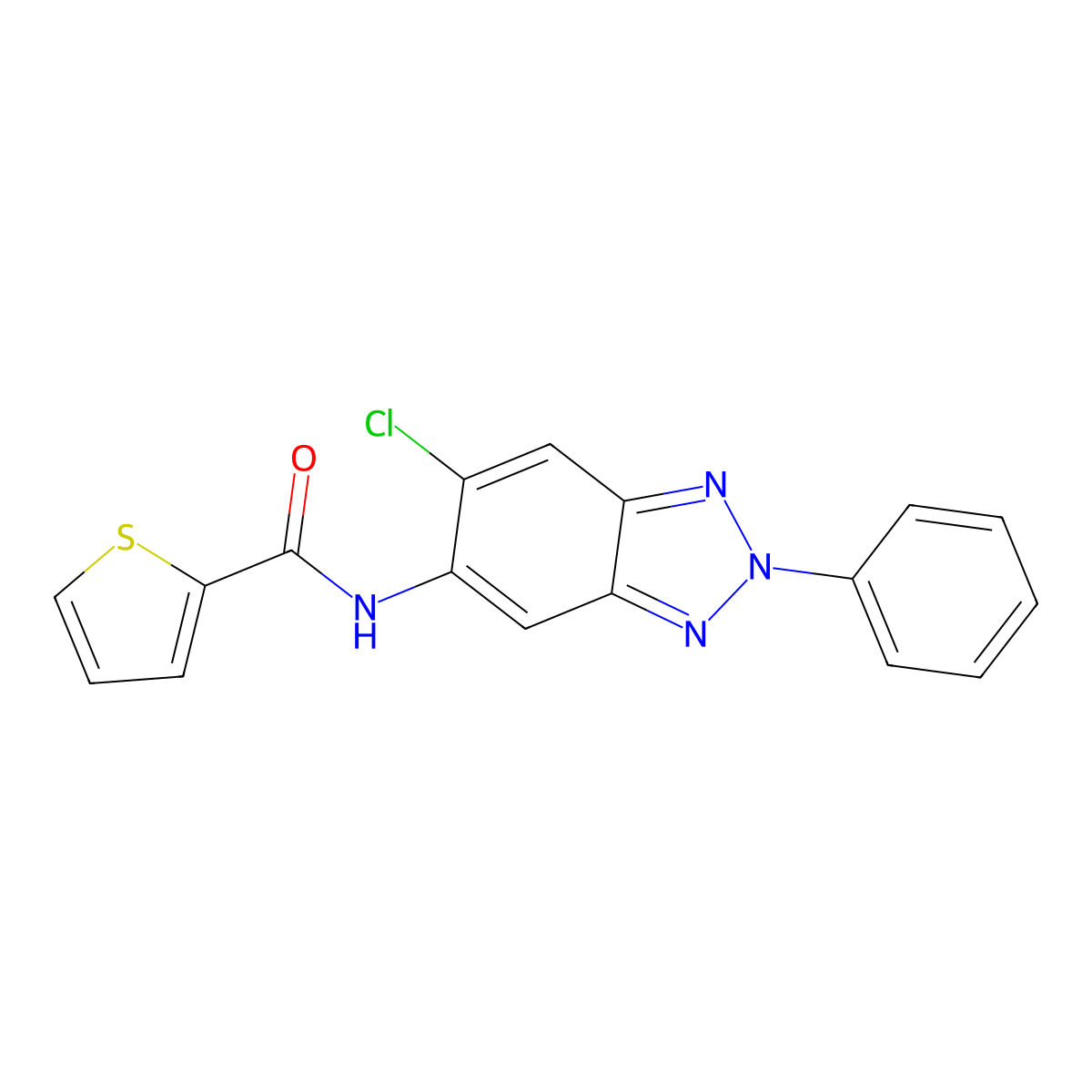 N-(6-chloro-2-phenyl-2H-1,2,3-benzotriazol-5-yl)-2-thiophenecarboxamide molecular structure, CAS 642429-79-6