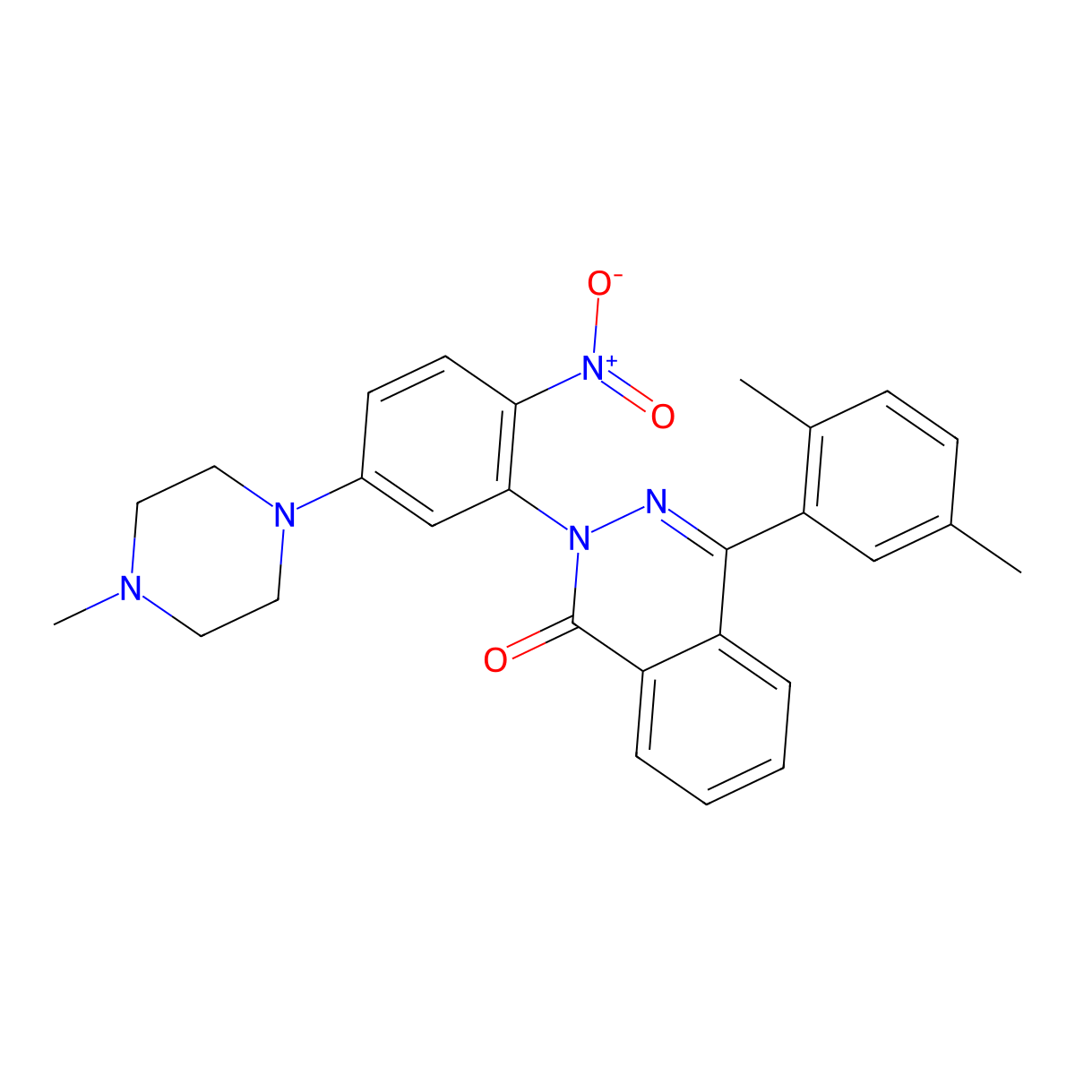 4-(2,5-Dimethylphenyl)-2-[5-(4-methylpiperazin-1-yl)-2-nitrophenyl]phthalazin-1-one molecular structure, CAS 642429-82-1