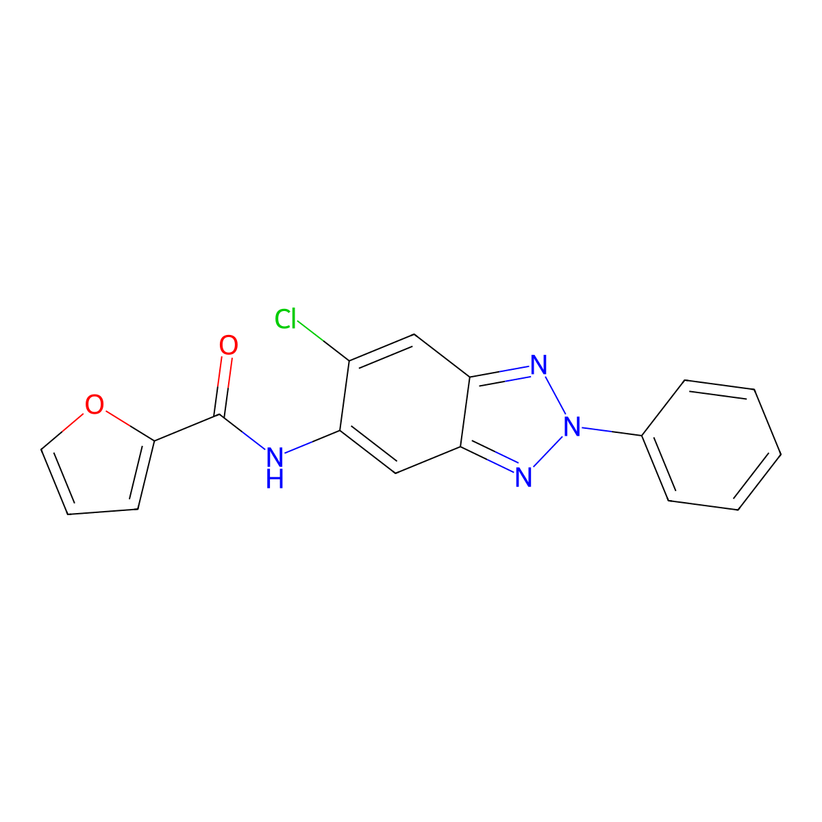 N-(6-chloro-2-phenyl-2H-benzotriazol-5-yl)furan-2-carboxamide molecular structure, CAS 642429-85-4
