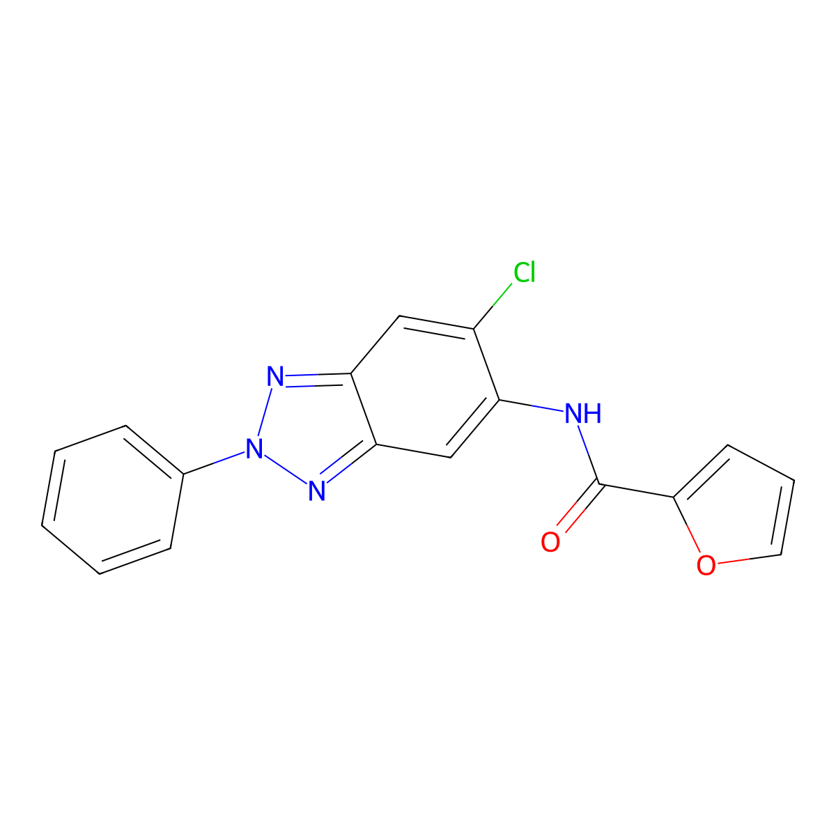 N-(6-chloro-2-phenyl-2H-benzotriazol-5-yl)furan-2-carboxamide molecular structure, CAS 642429-85-4