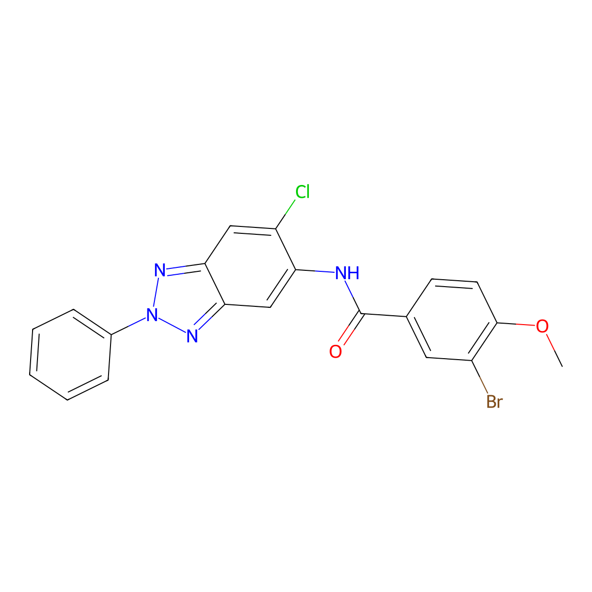3-bromo-N-(6-chloro-2-phenylbenzotriazol-5-yl)-4-methoxybenzamide molecular structure, CAS 642430-41-9