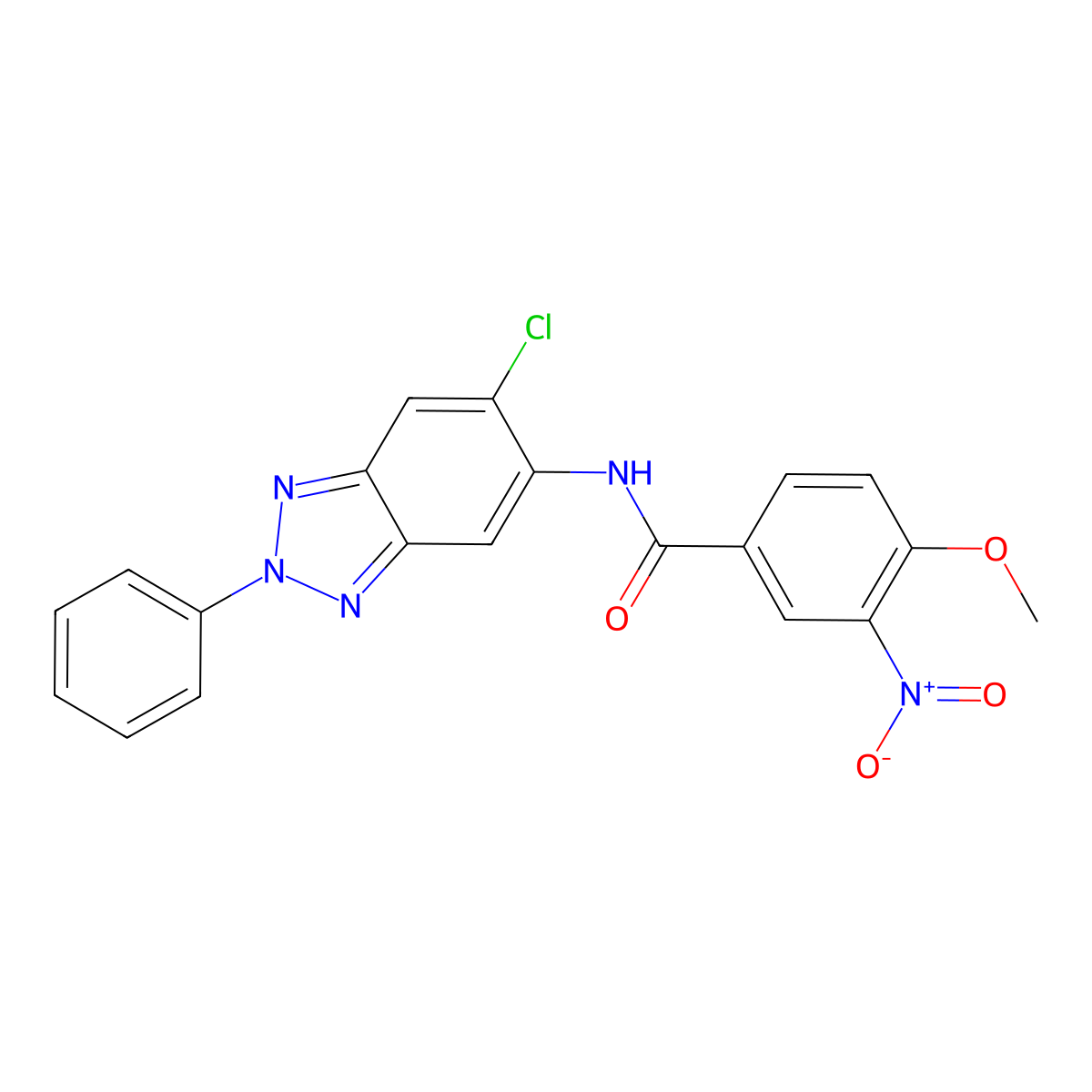 N-(6-chloro-2-phenylbenzotriazol-5-yl)-4-methoxy-3-nitrobenzamide molecular structure, CAS 642430-47-5