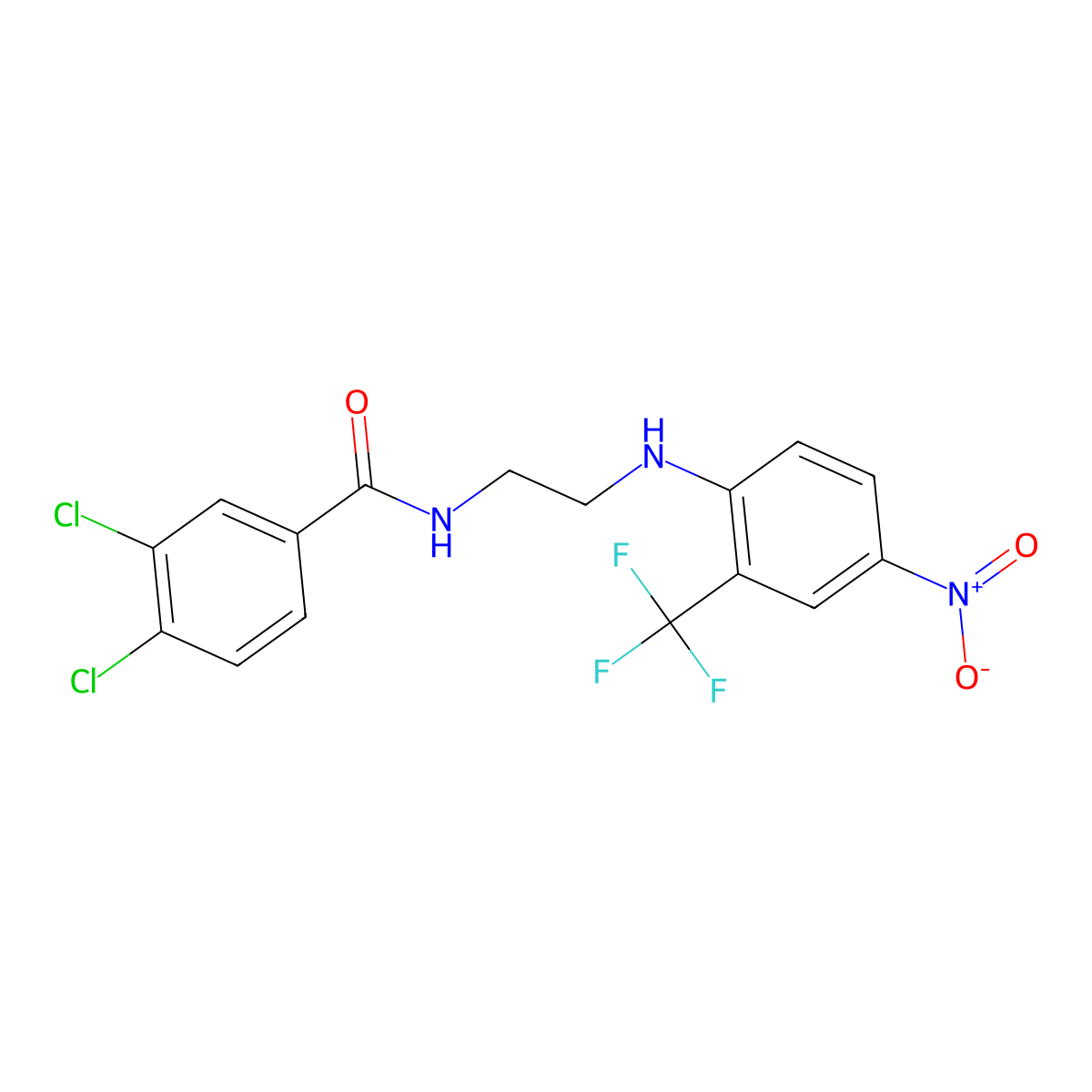 3,4-dichloro-N-[2-[4-nitro-2-(trifluoromethyl)anilino]ethyl]benzamide molecular structure, CAS 642430-48-6