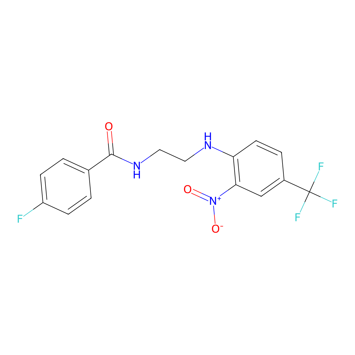 4-fluoro-N-[2-[2-nitro-4-(trifluoromethyl)anilino]ethyl]benzamide molecular structure, CAS 642430-50-0