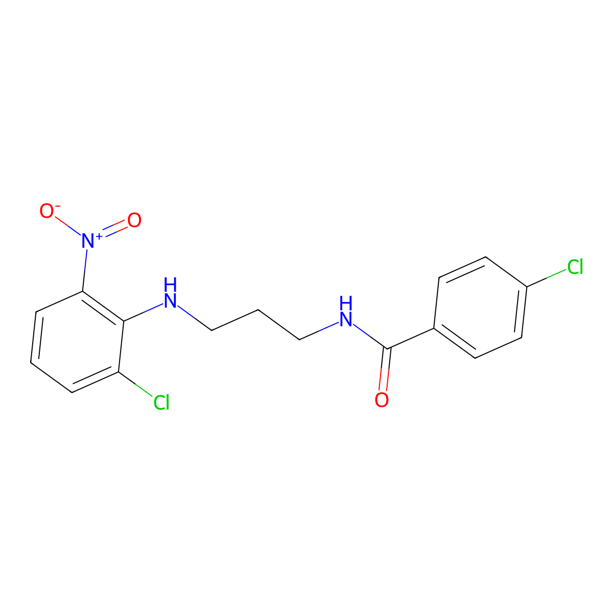 4-chloro-N-[3-(2-chloro-6-nitroanilino)propyl]benzamide molecular structure, CAS 642430-56-6