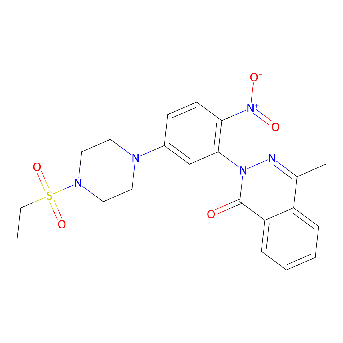 2-[5-(4-Ethylsulfonylpiperazin-1-yl)-2-nitrophenyl]-4-methylphthalazin-1-one molecular structure, CAS 642430-68-0
