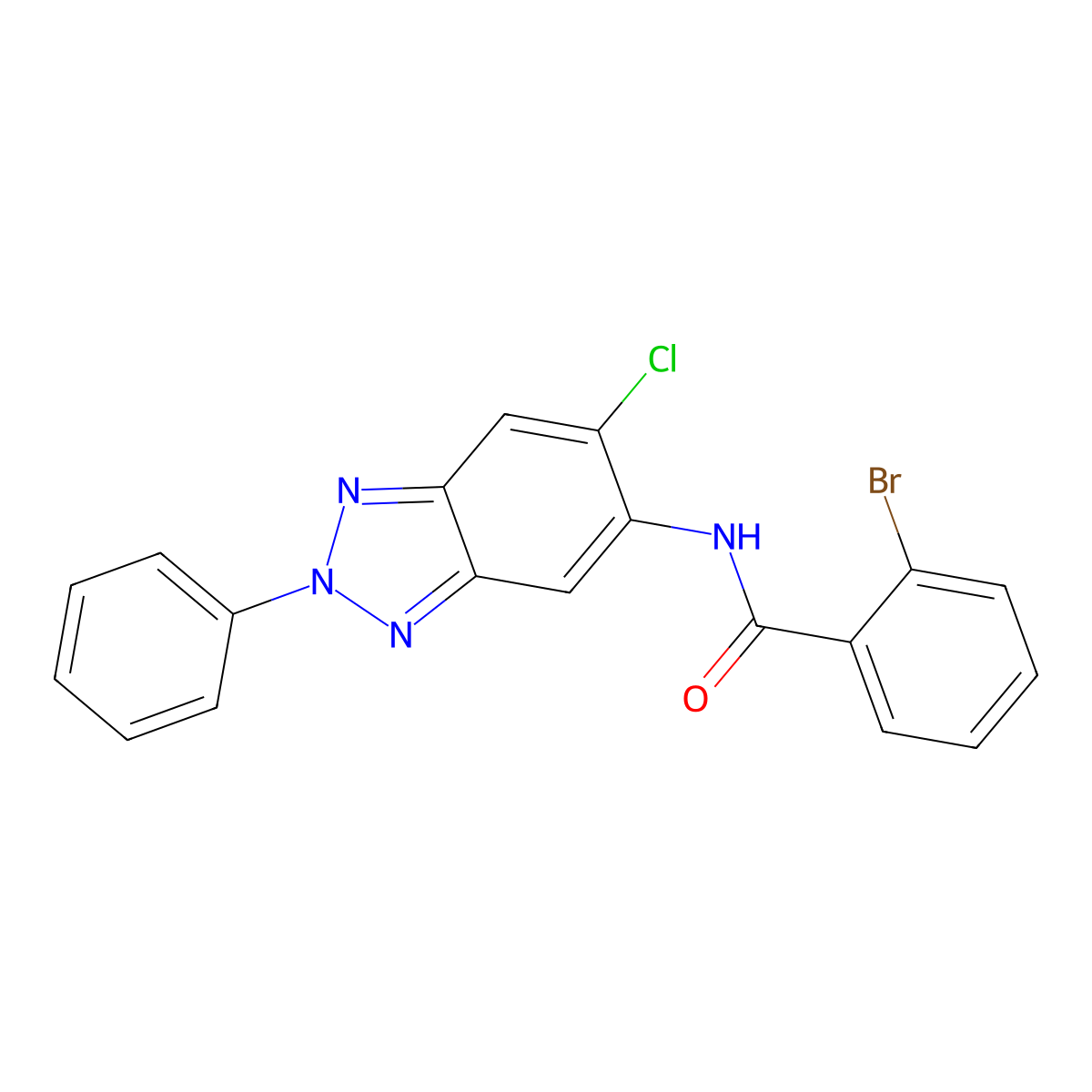 2-bromo-N-(6-chloro-2-phenyl-2H-1,2,3-benzotriazol-5-yl)benzamide molecular structure, CAS 642430-69-1