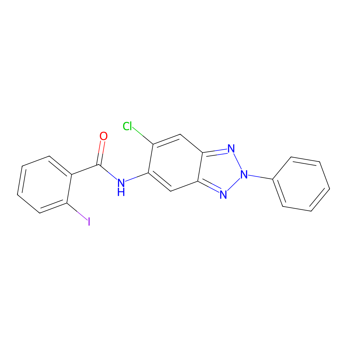 N-(6-chloro-2-phenylbenzotriazol-5-yl)-2-iodobenzamide molecular structure, CAS 642430-71-5
