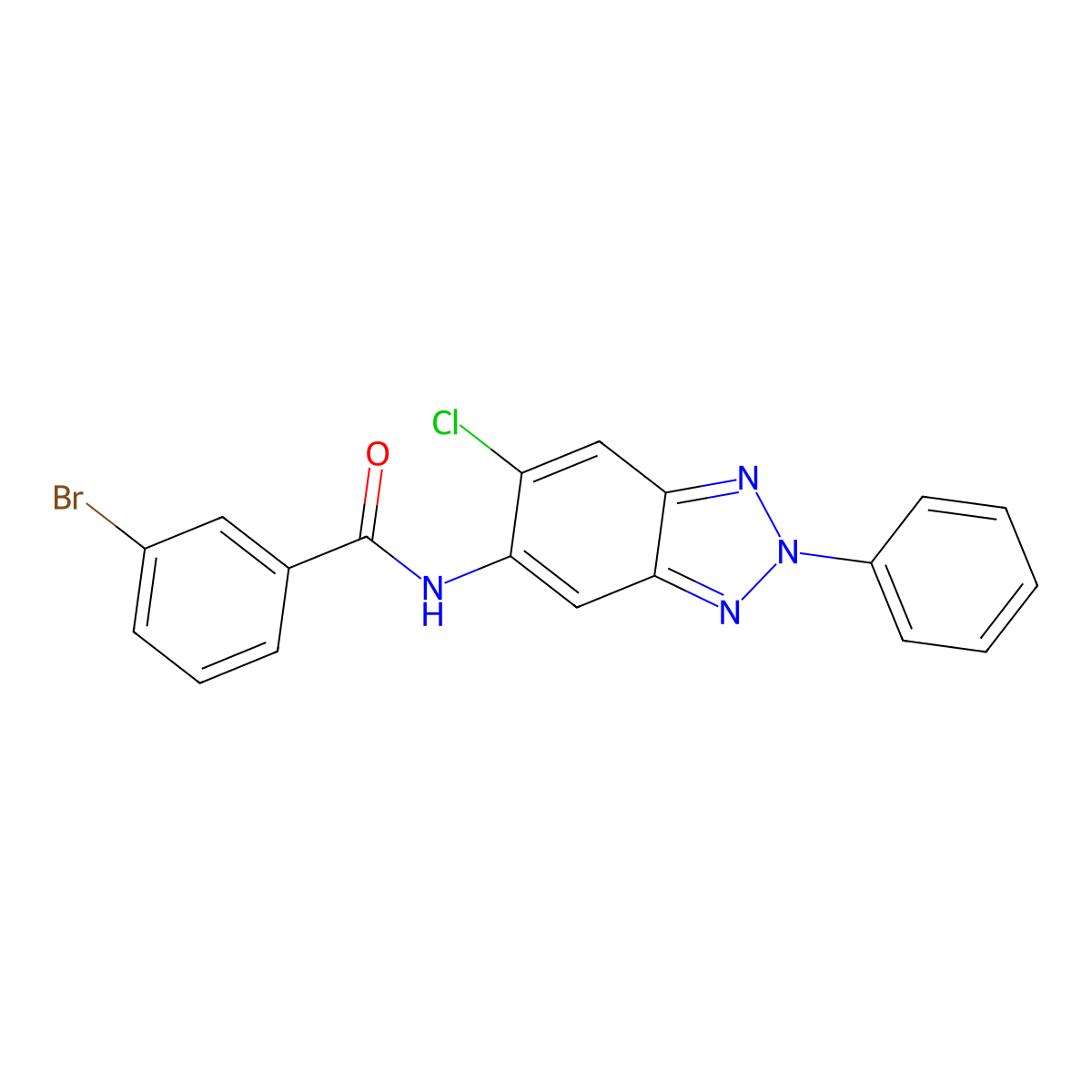 3-bromo-N-(6-chloro-2-phenyl-2H-1,2,3-benzotriazol-5-yl)benzamide molecular structure, CAS 642430-76-0